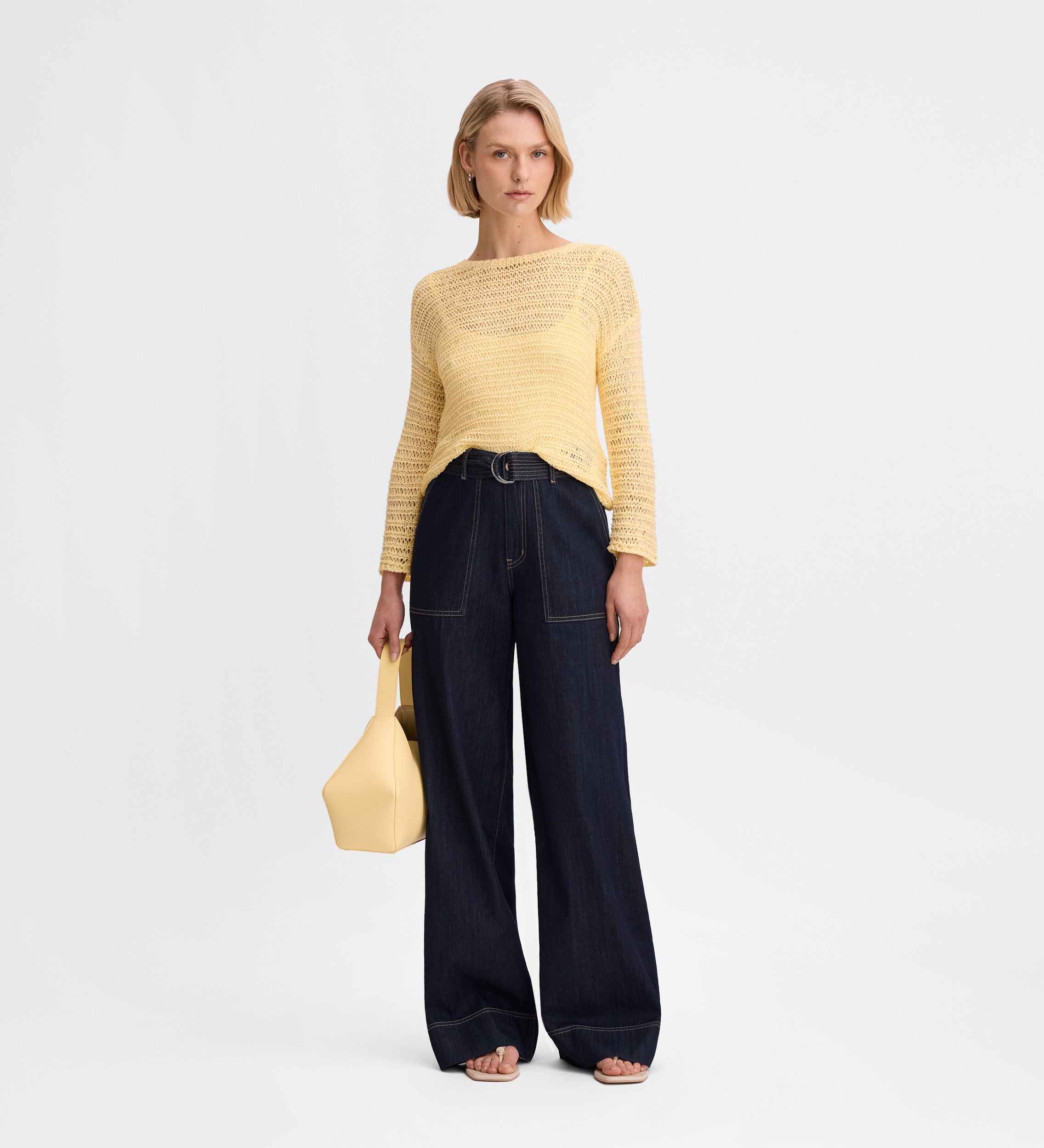 Denim pants with stitching