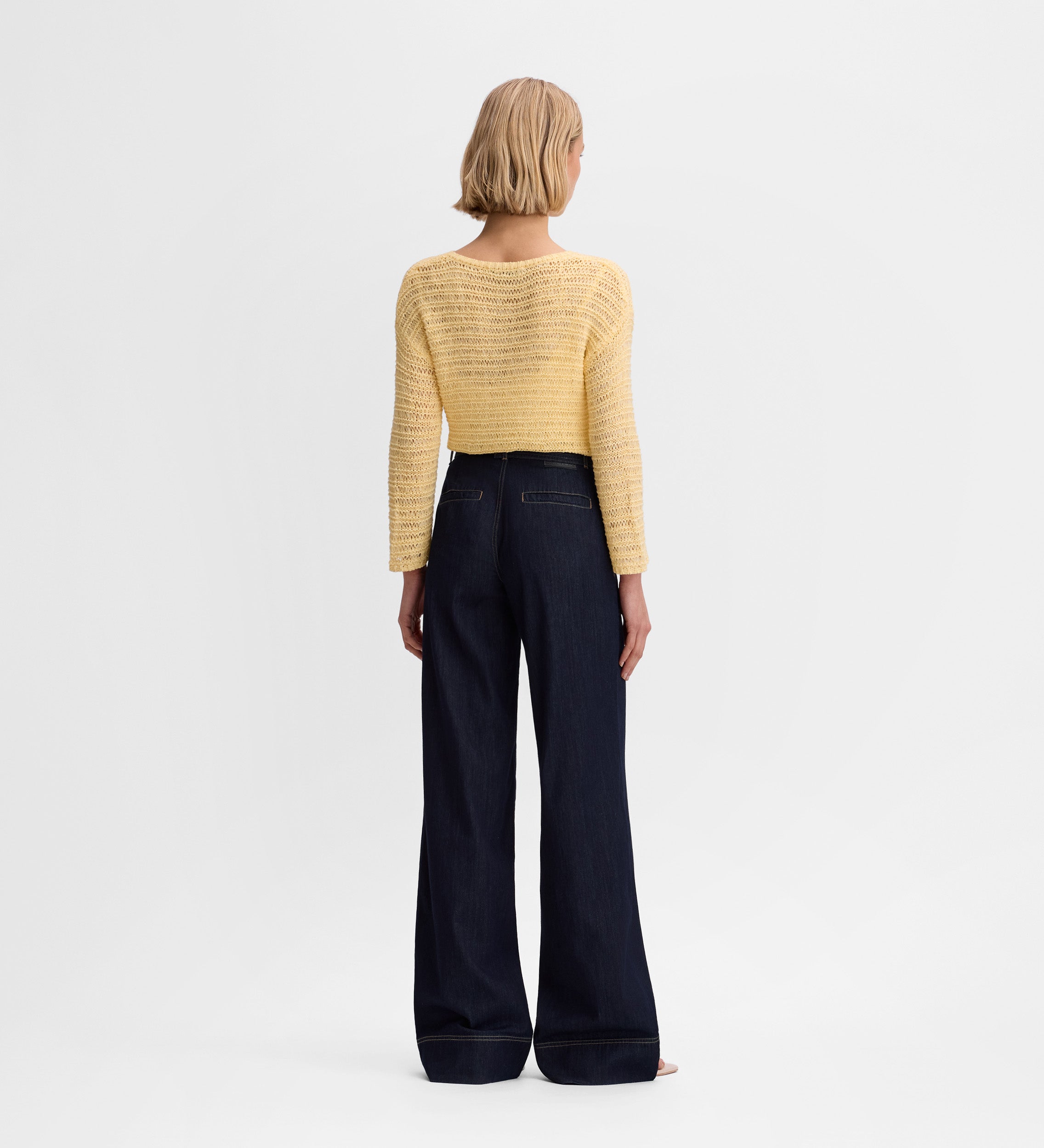 Denim pants with stitching