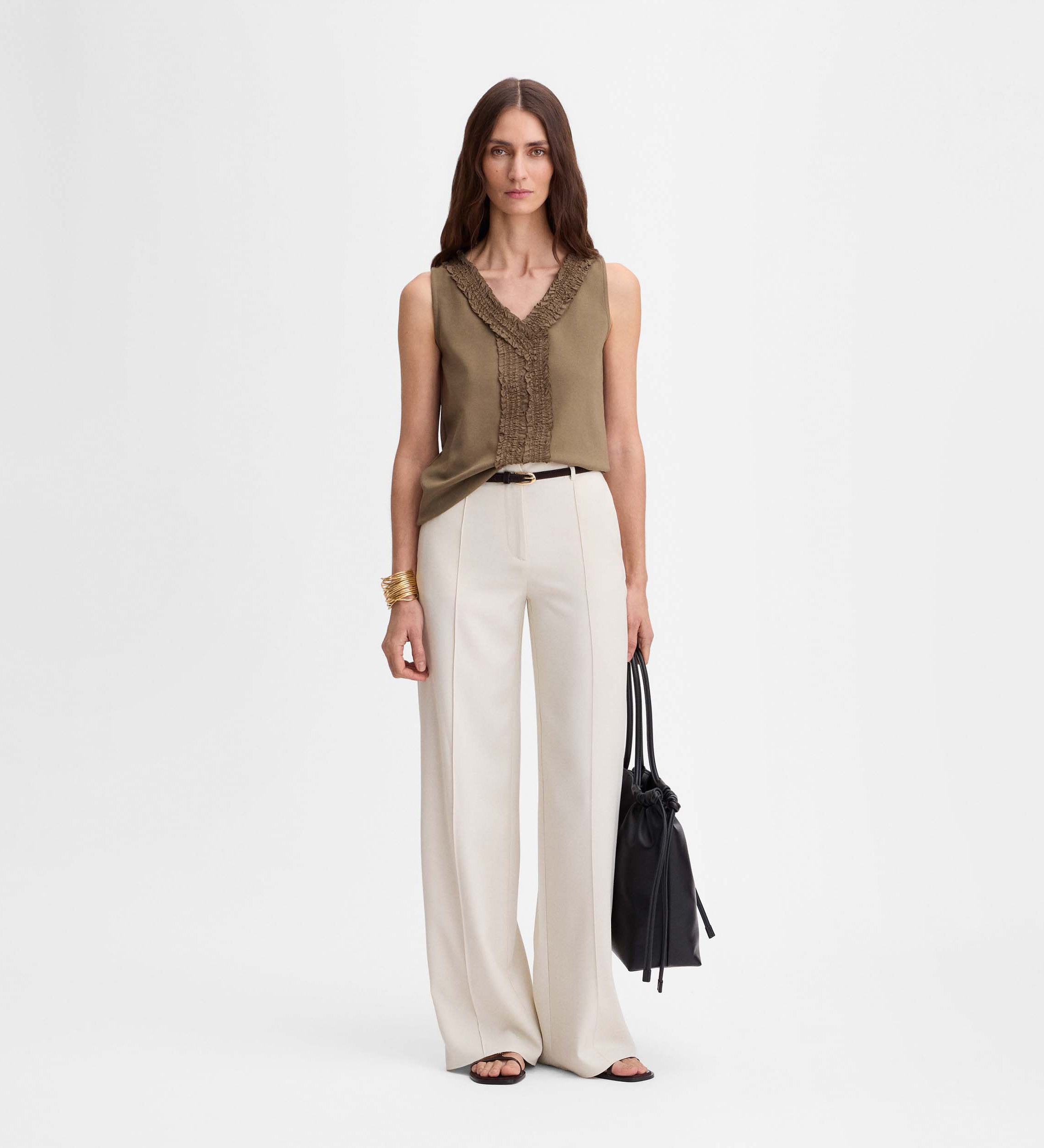 Textile embroidered top