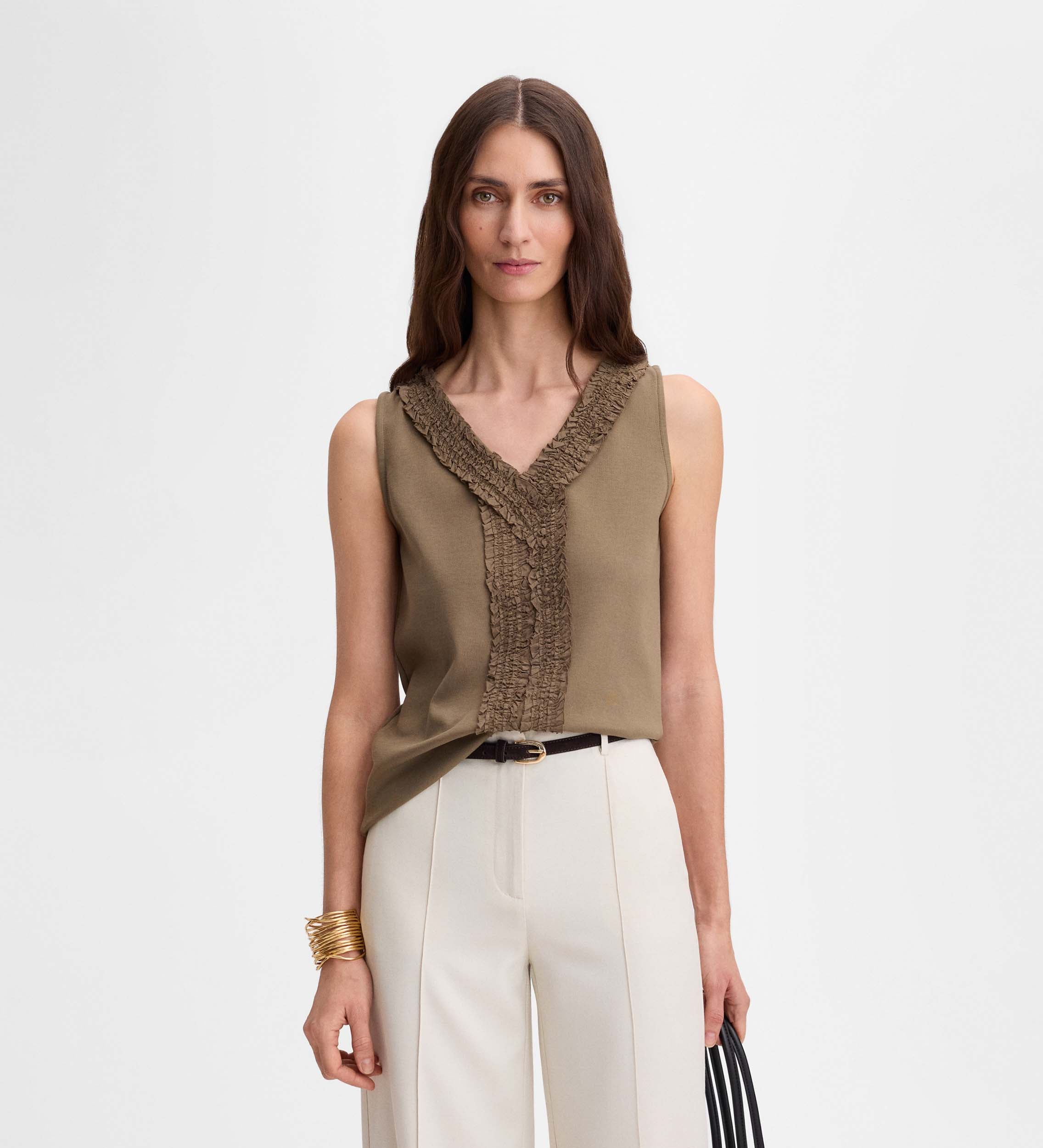 Textile embroidered top