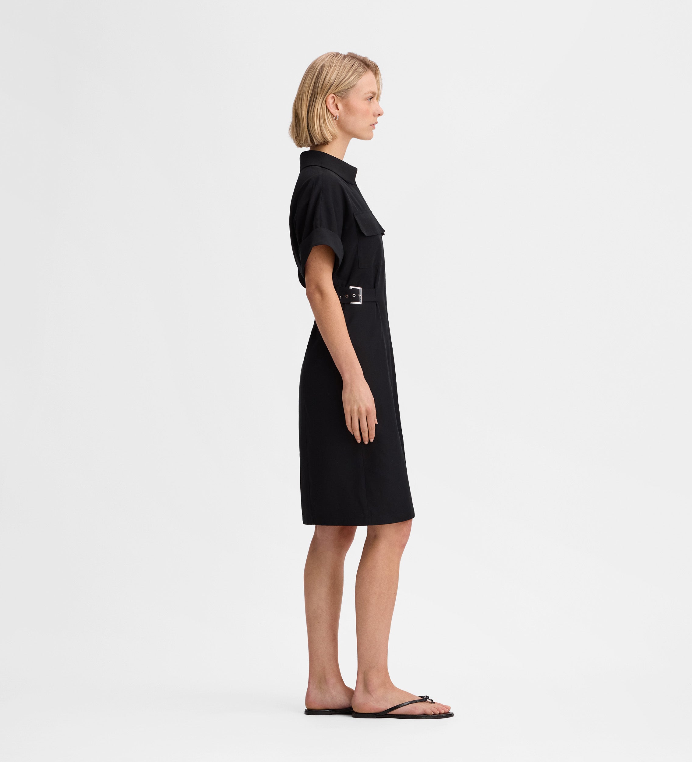 Vestido camisero hebillas