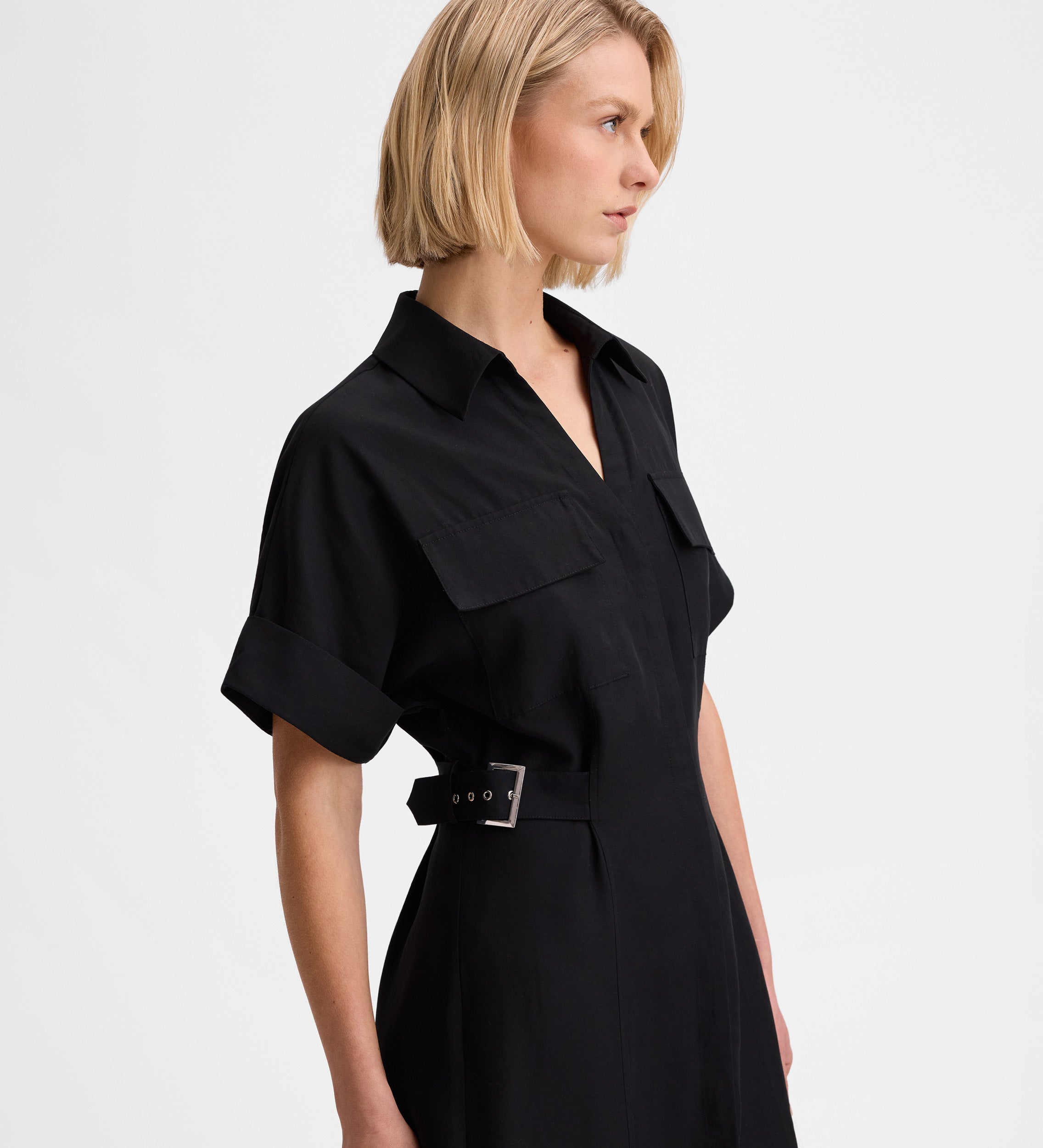 Vestido camisero hebillas