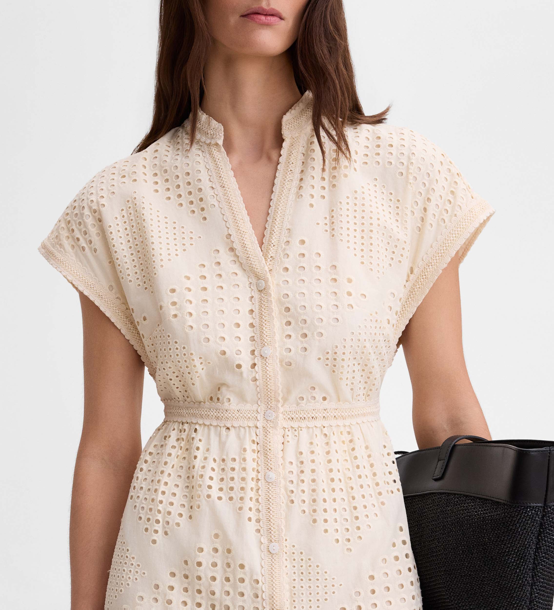 Vestido algodón bordado