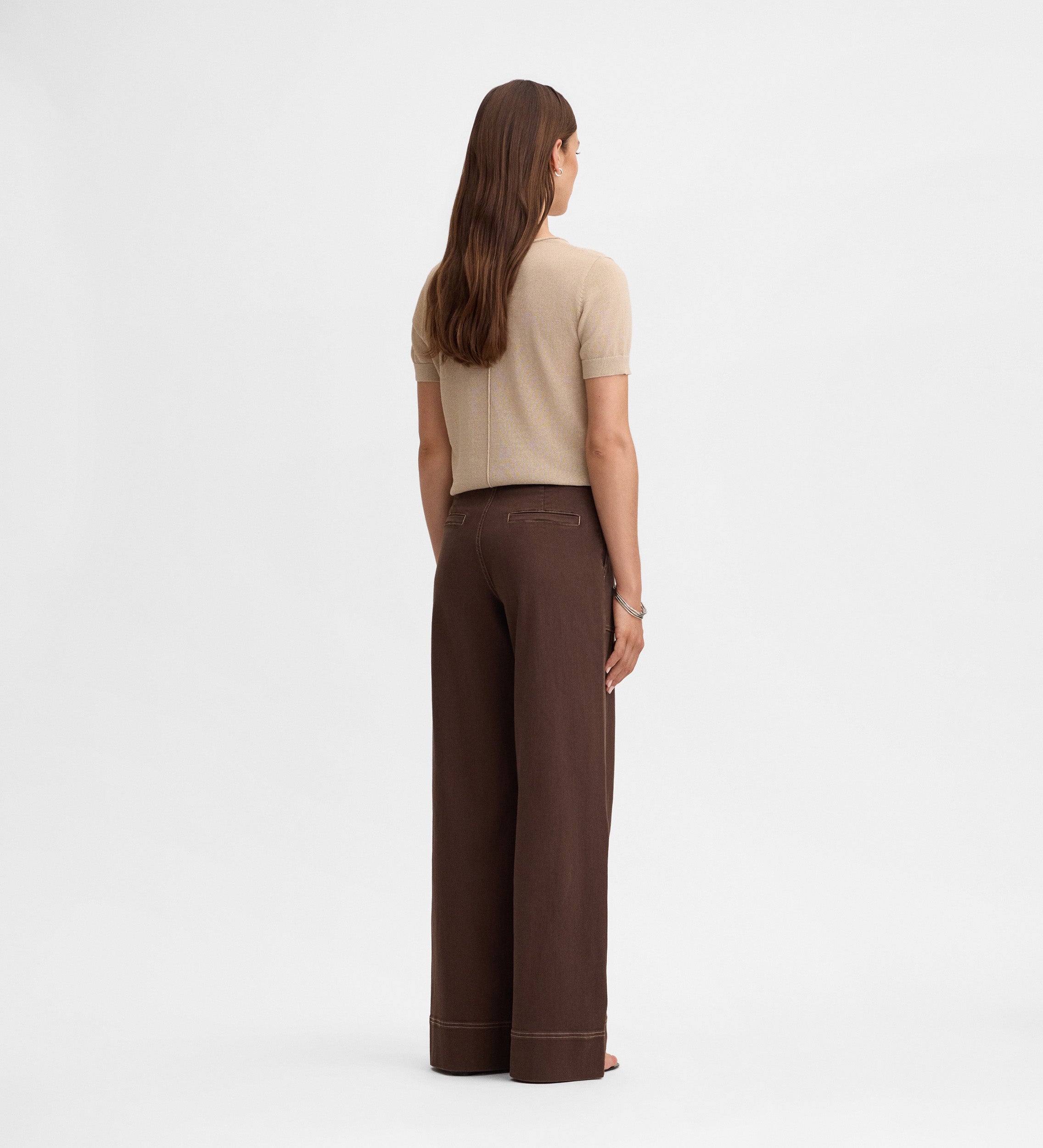 Denim pants with stitching