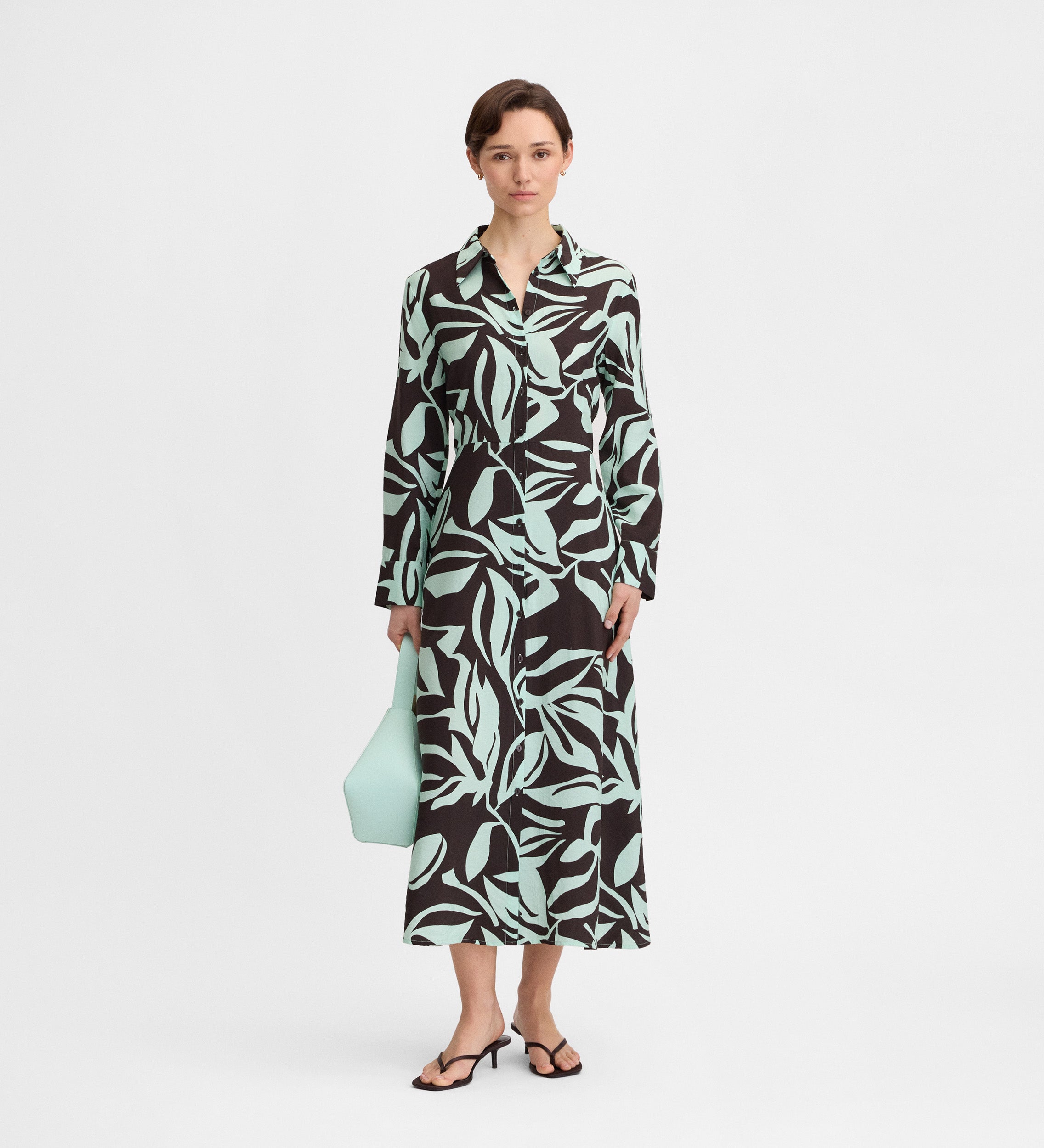 Printed shirt dress