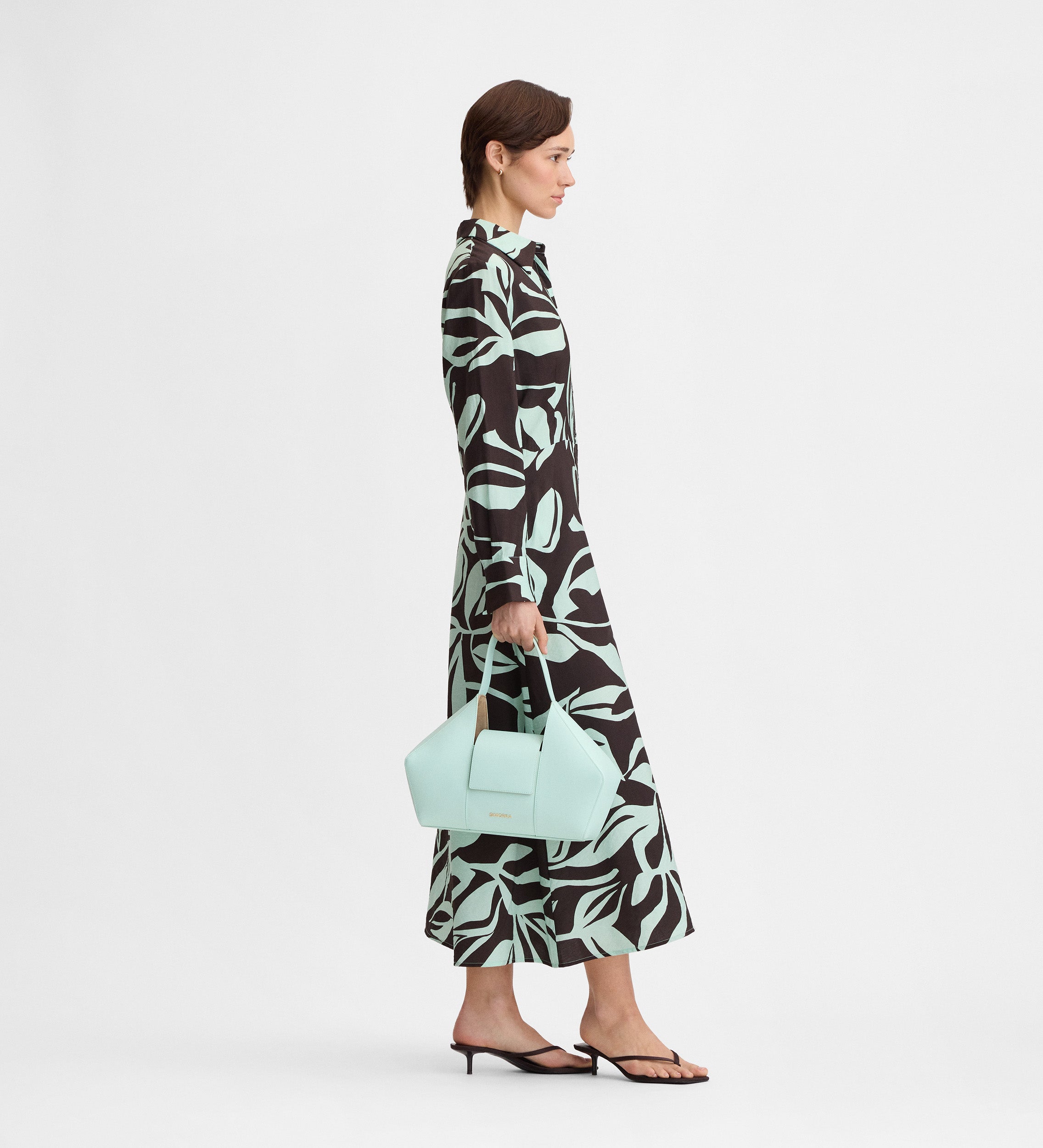 Printed shirt dress