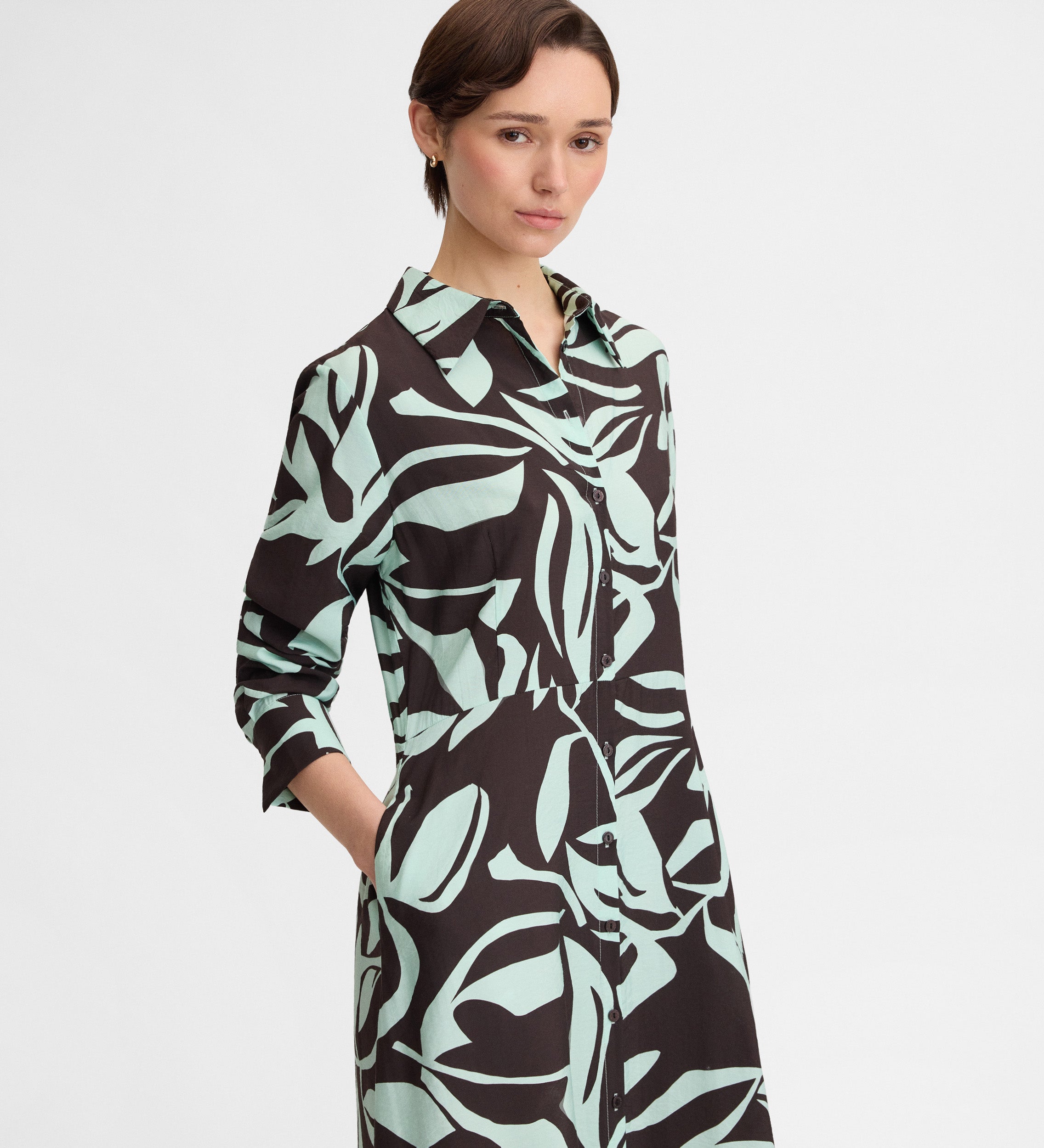 Printed shirt dress