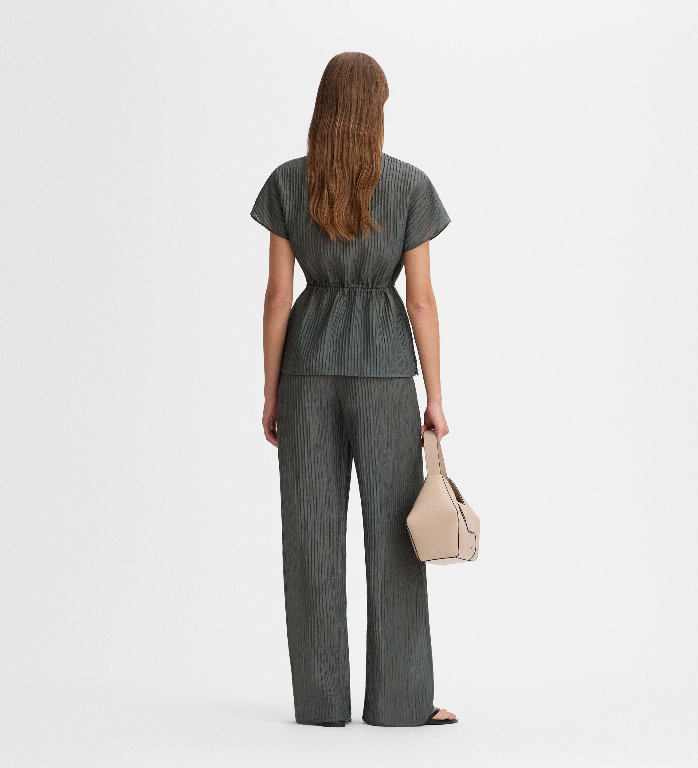 Wide textured pants