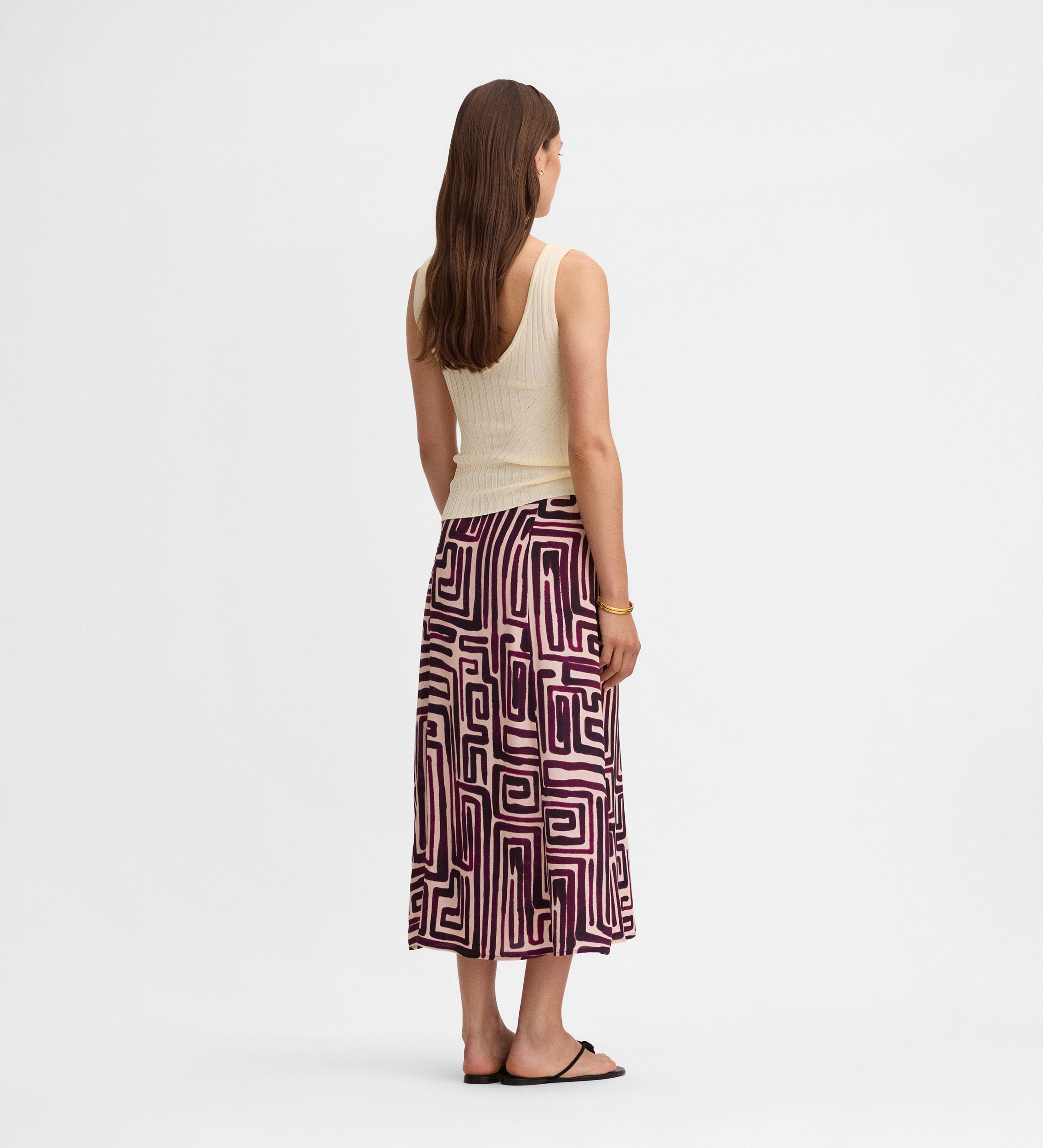 Falda estampada midi