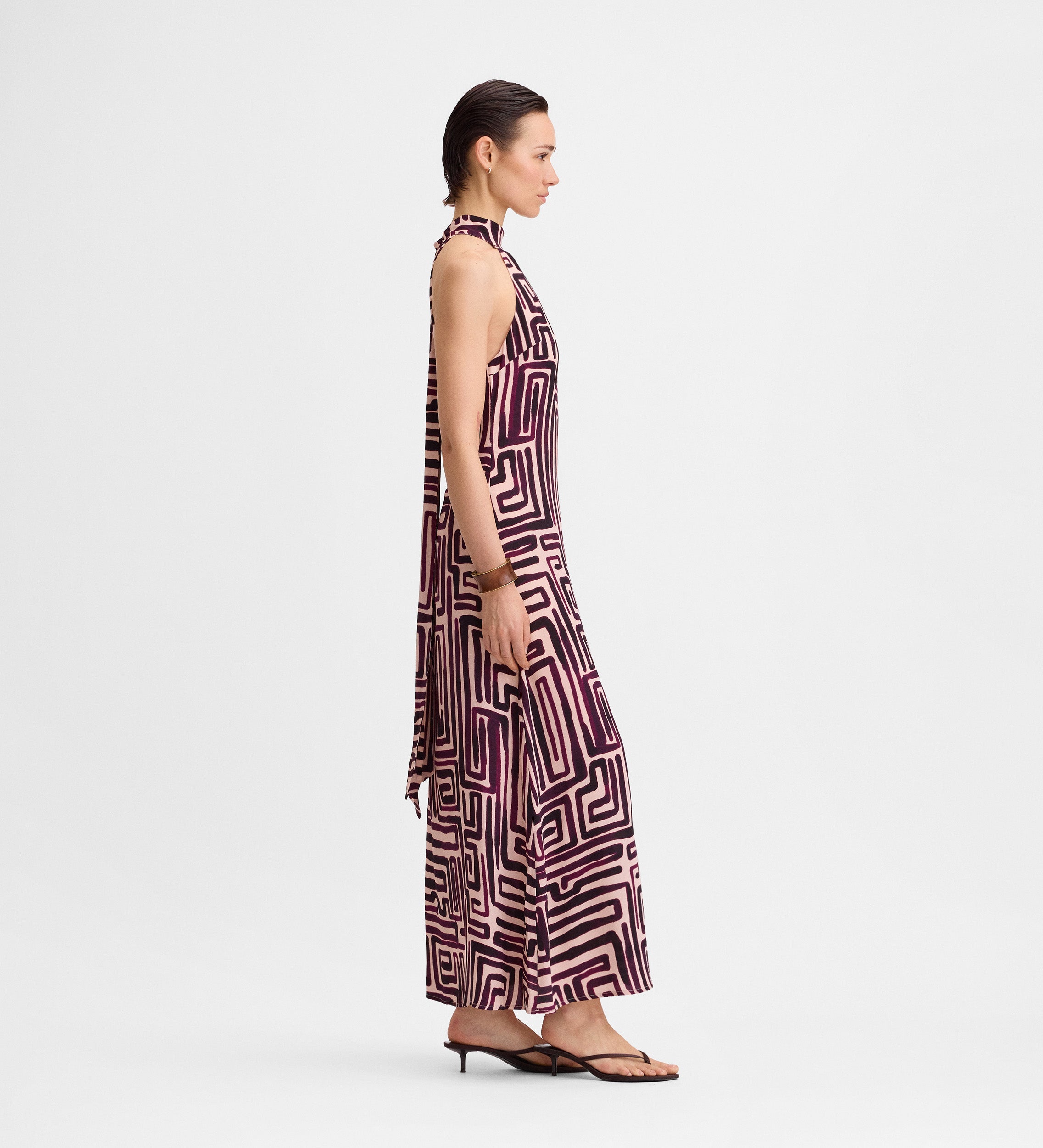 Vestido halter estampado