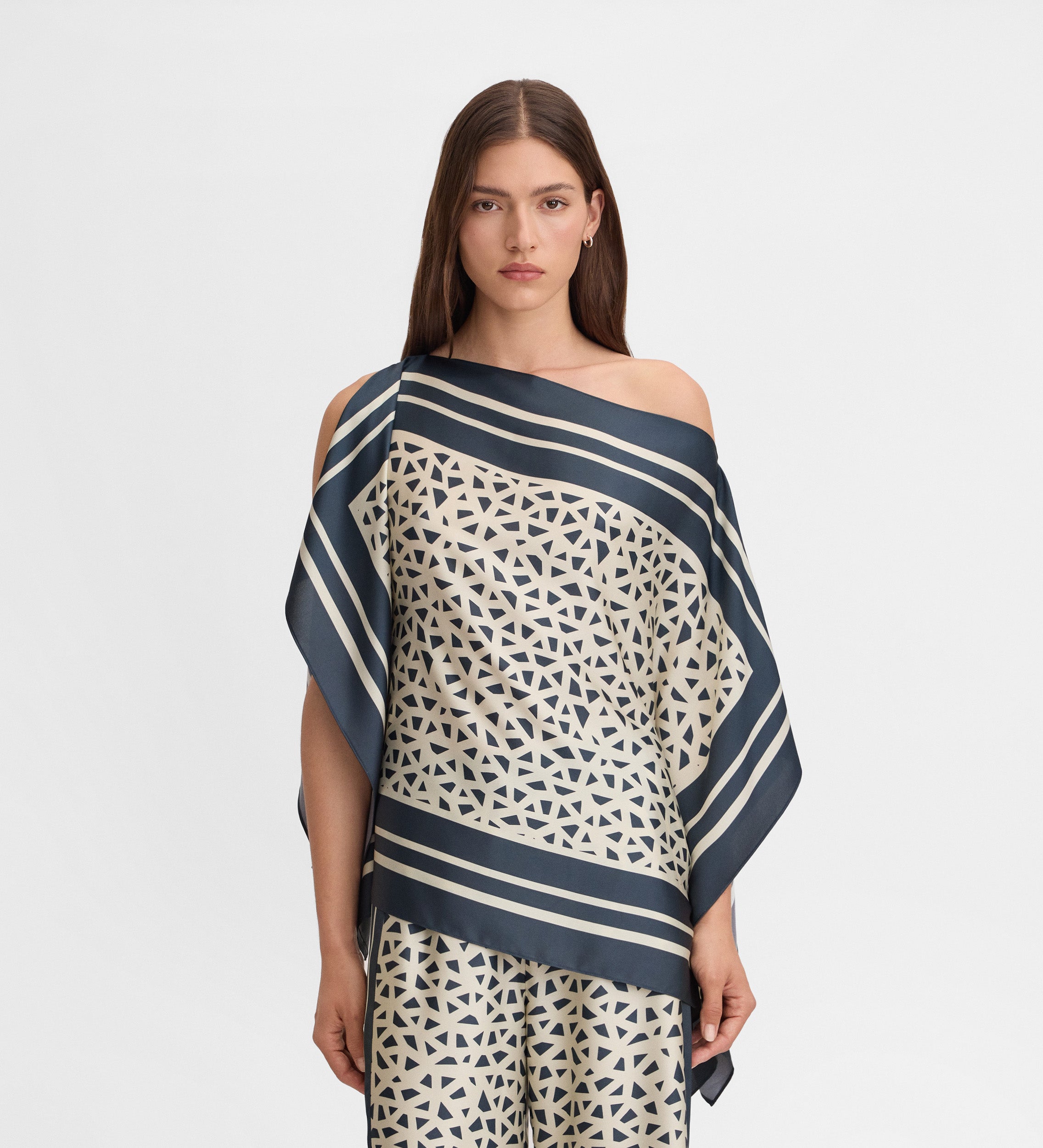 Scarf printed blouse