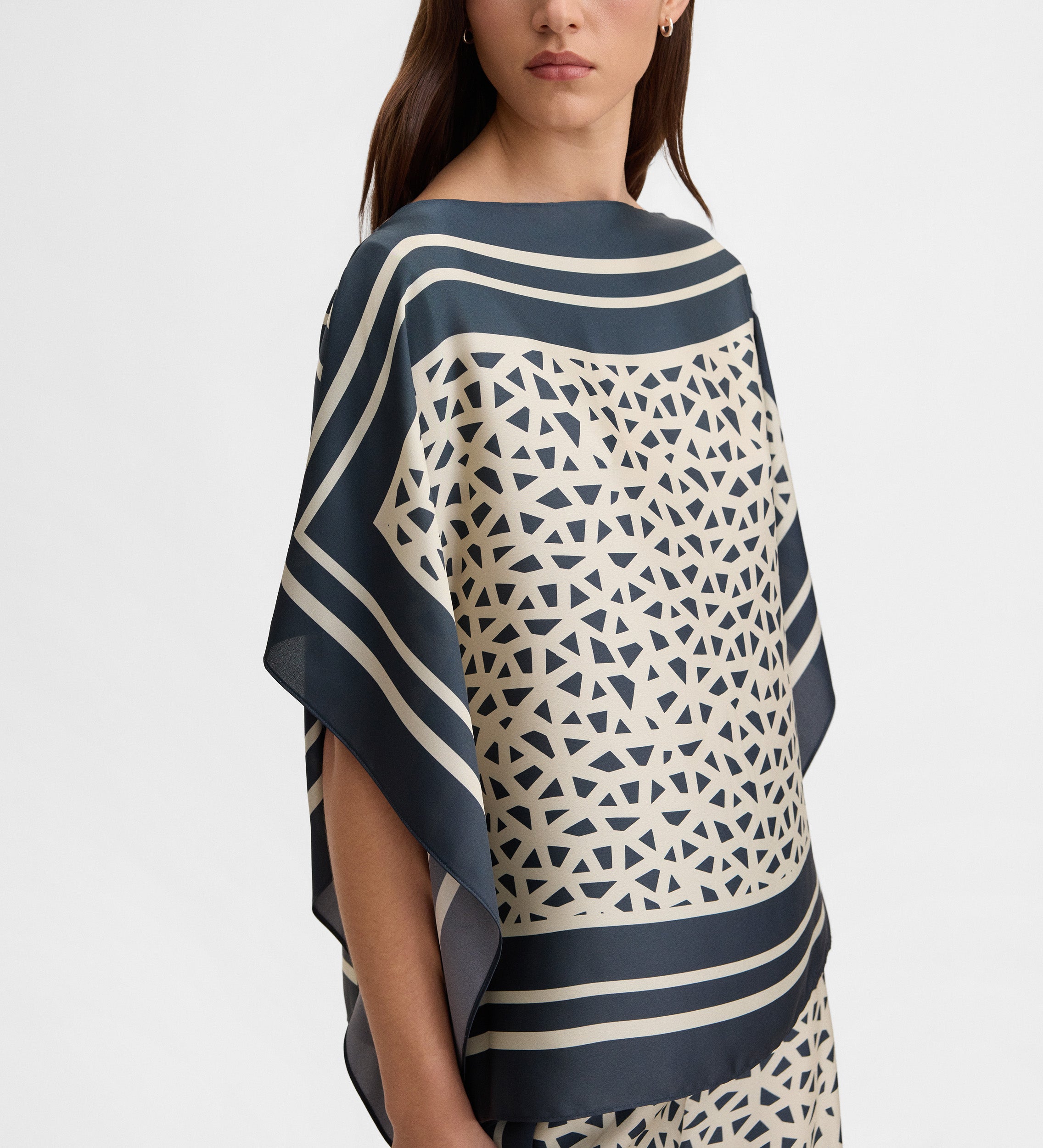 Scarf printed blouse
