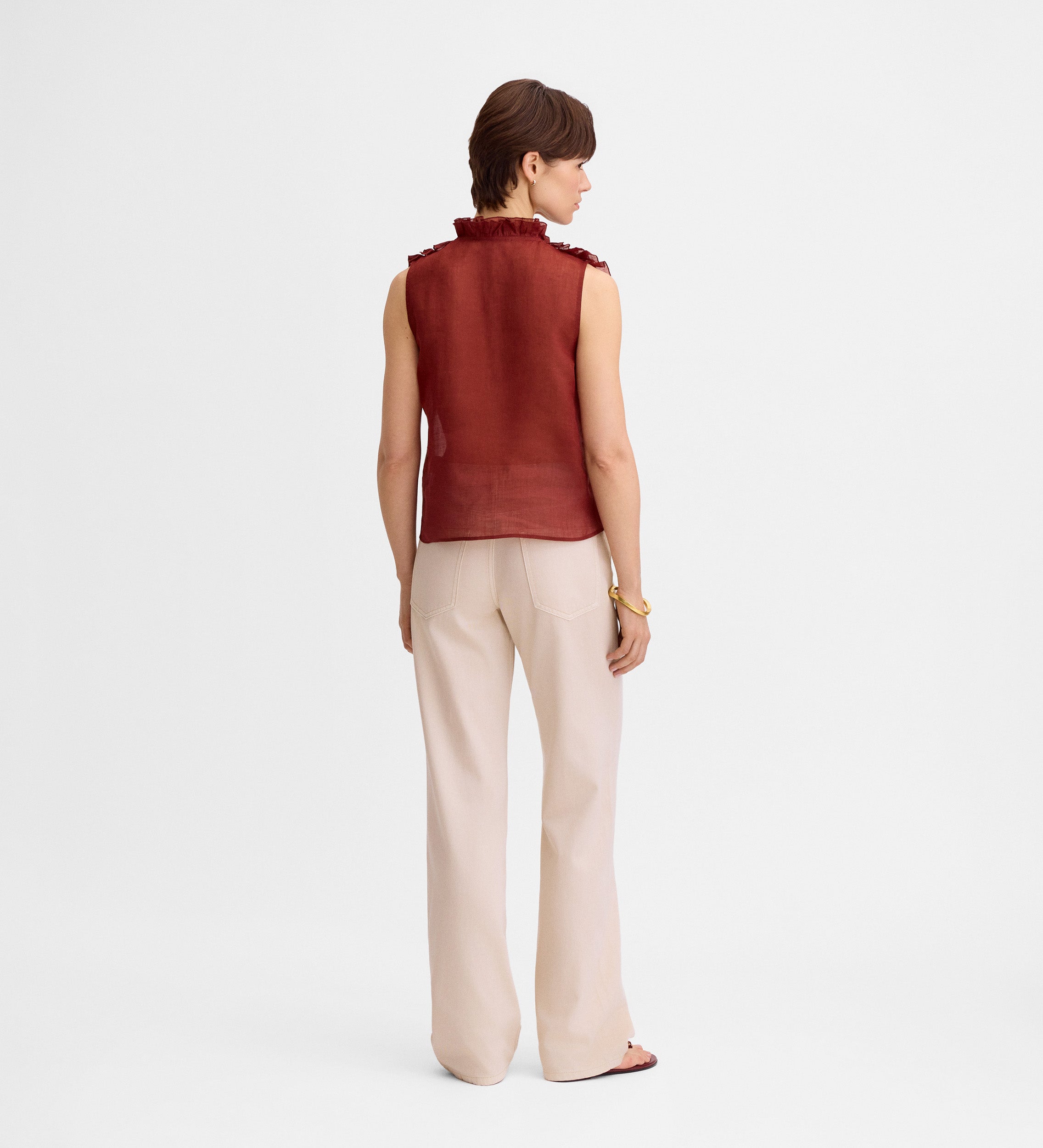 Blusa lino volantes