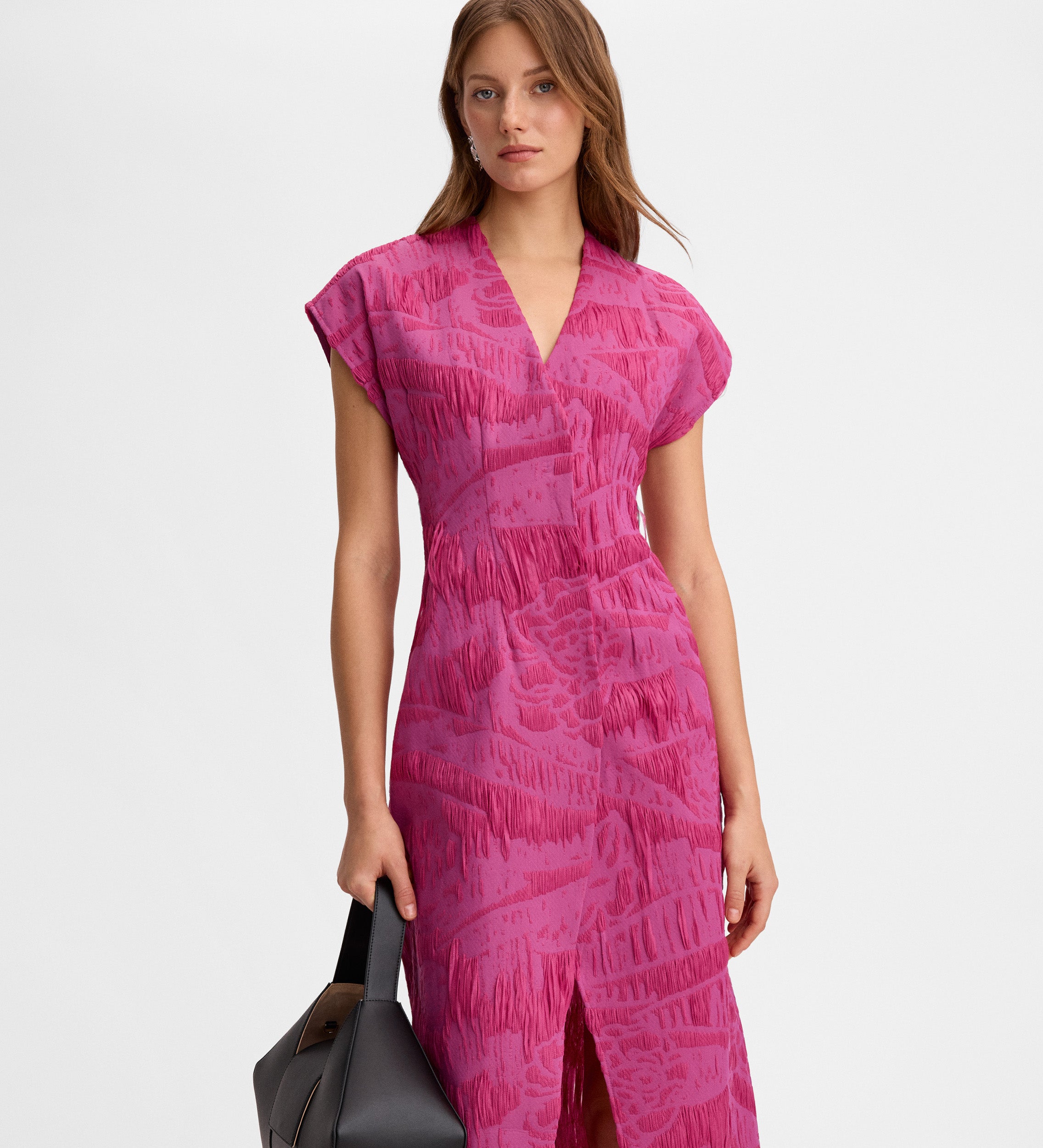 Vestido cruzado jacquard