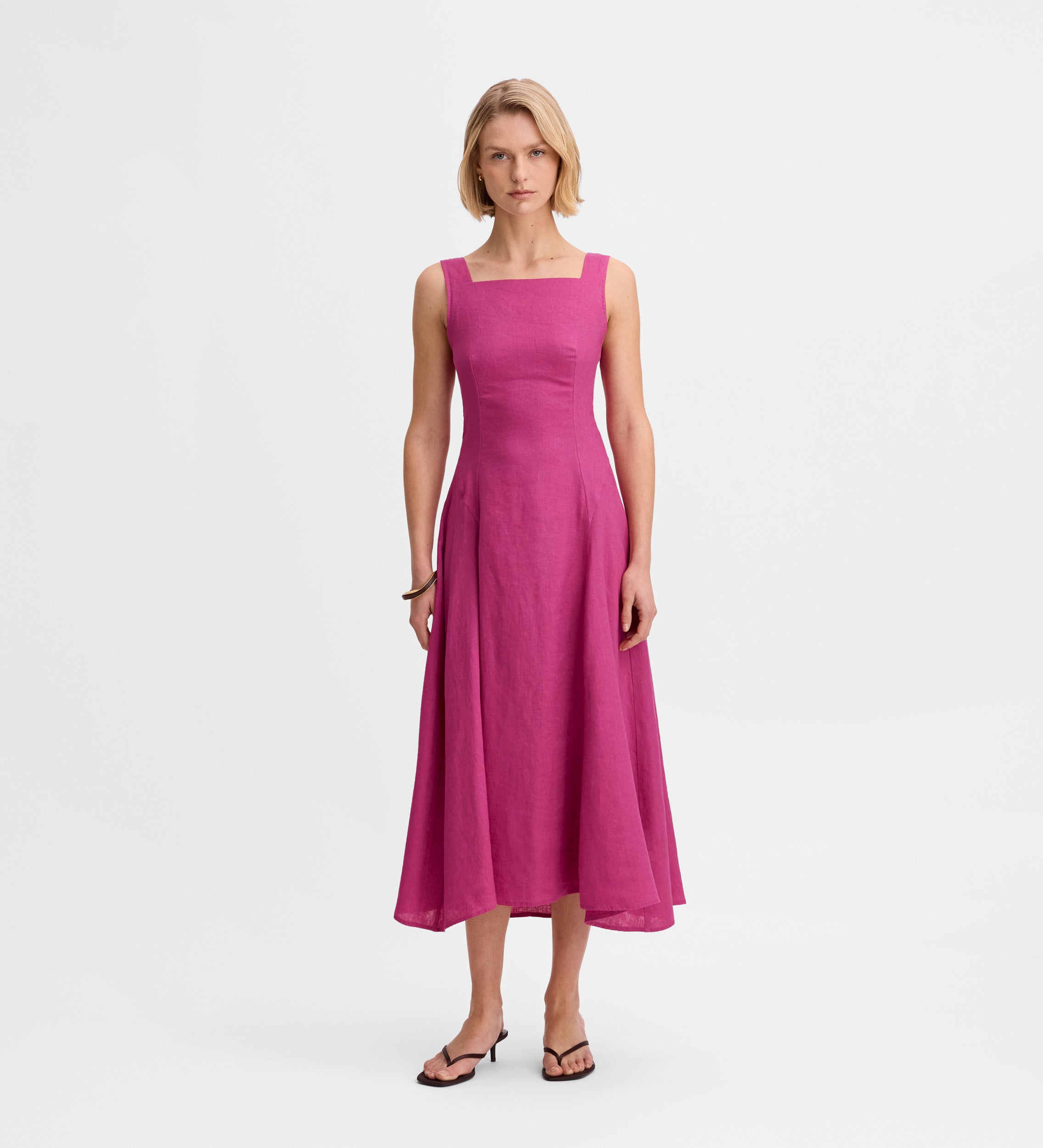 Linen midi dress
