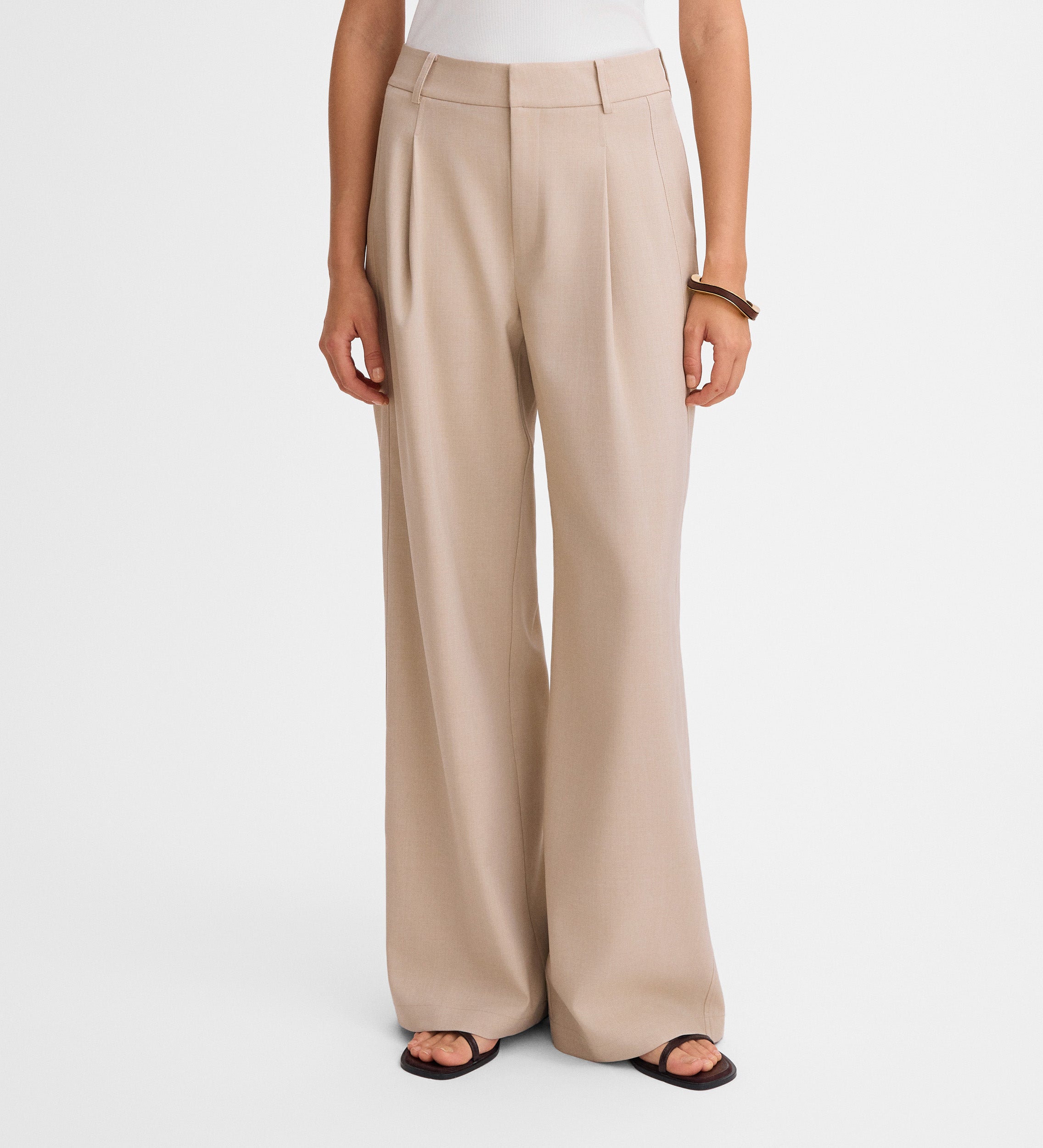 Pantalon large à plis