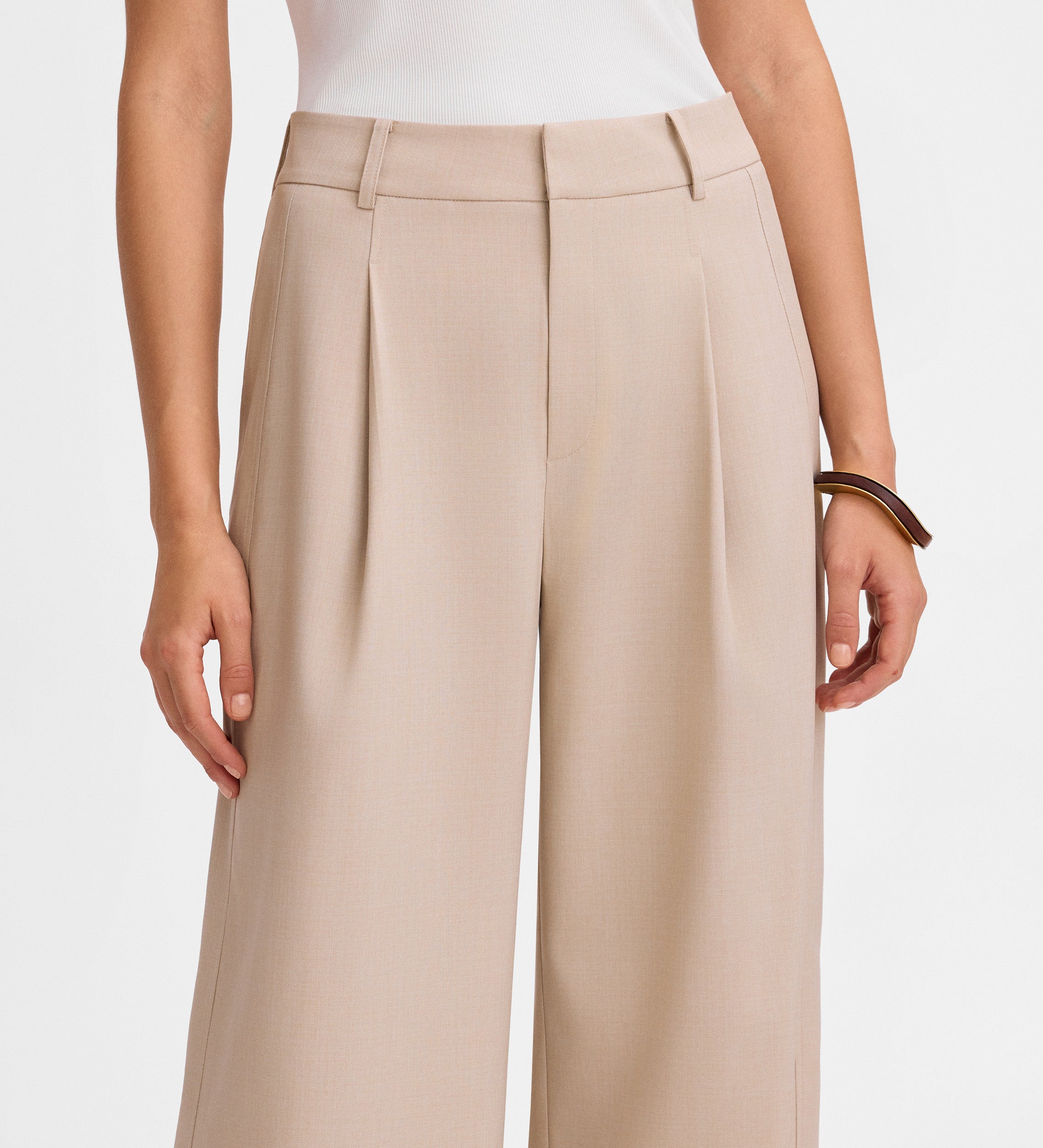 Pantalon large à plis
