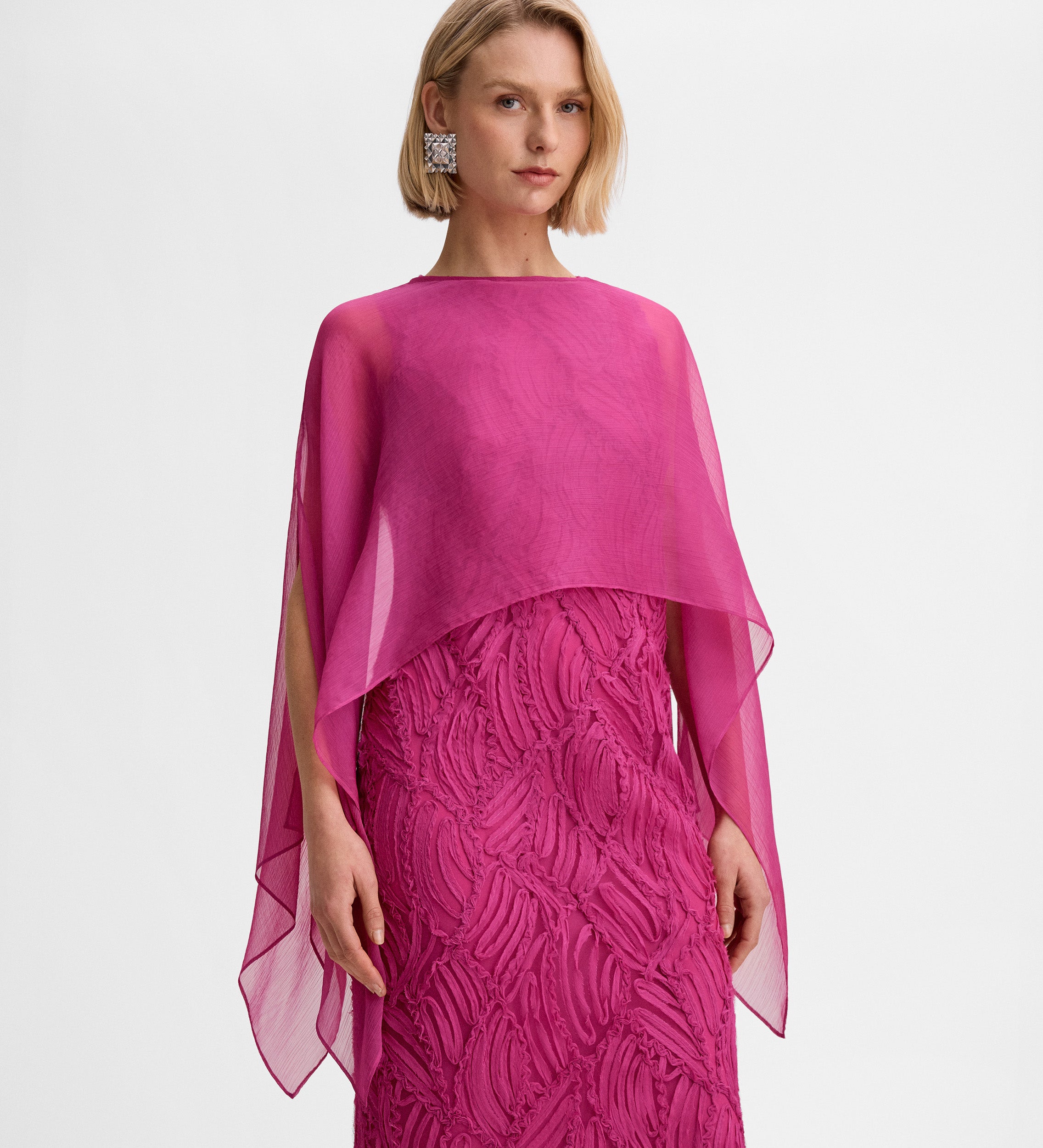 Poncho court en mousseline