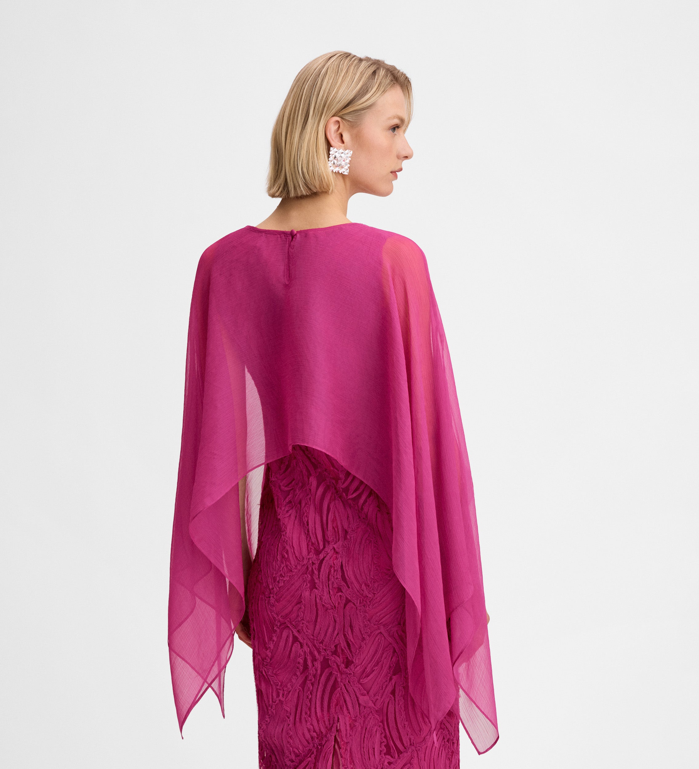 Poncho court en mousseline