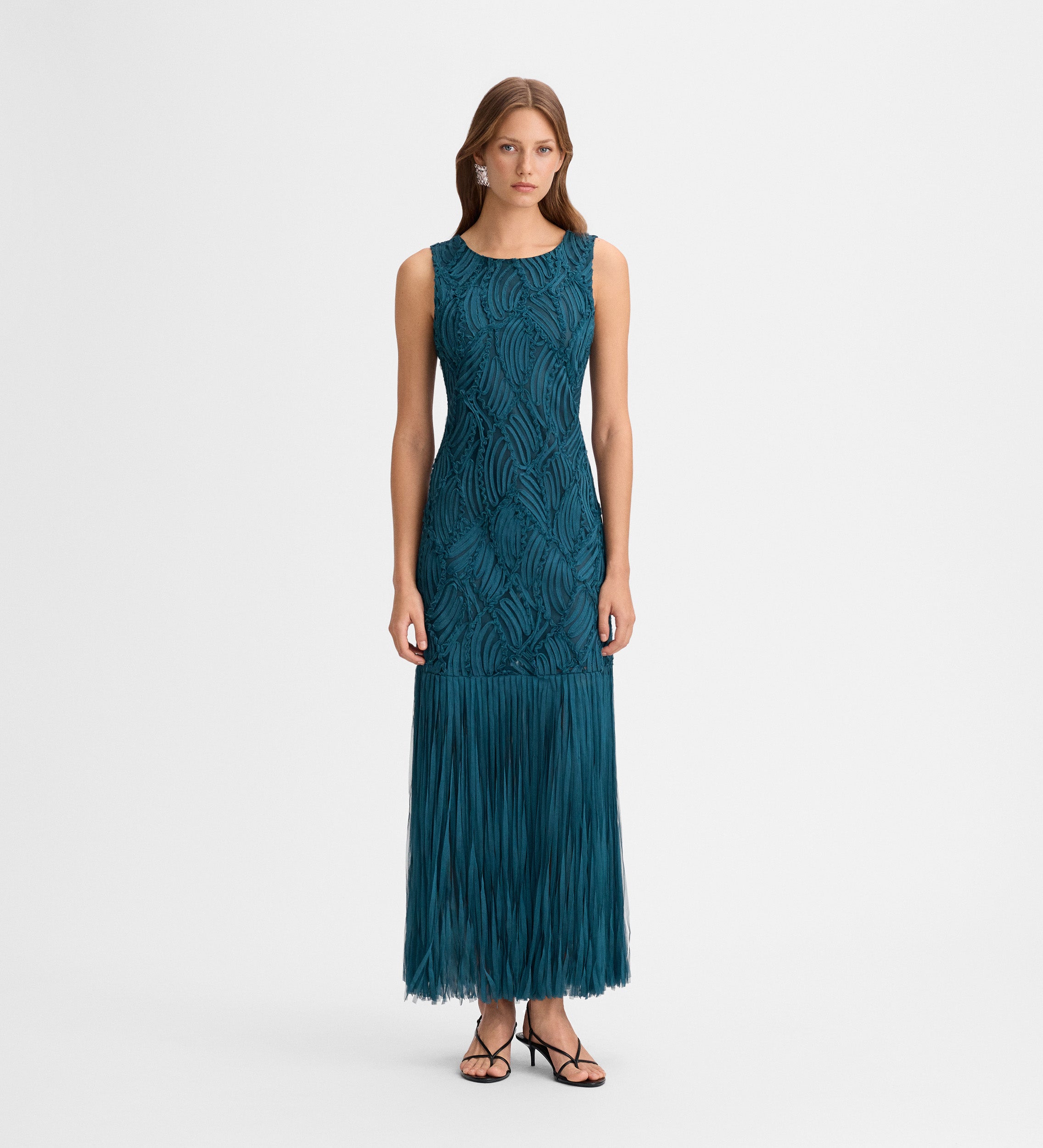 Robe longue à franges