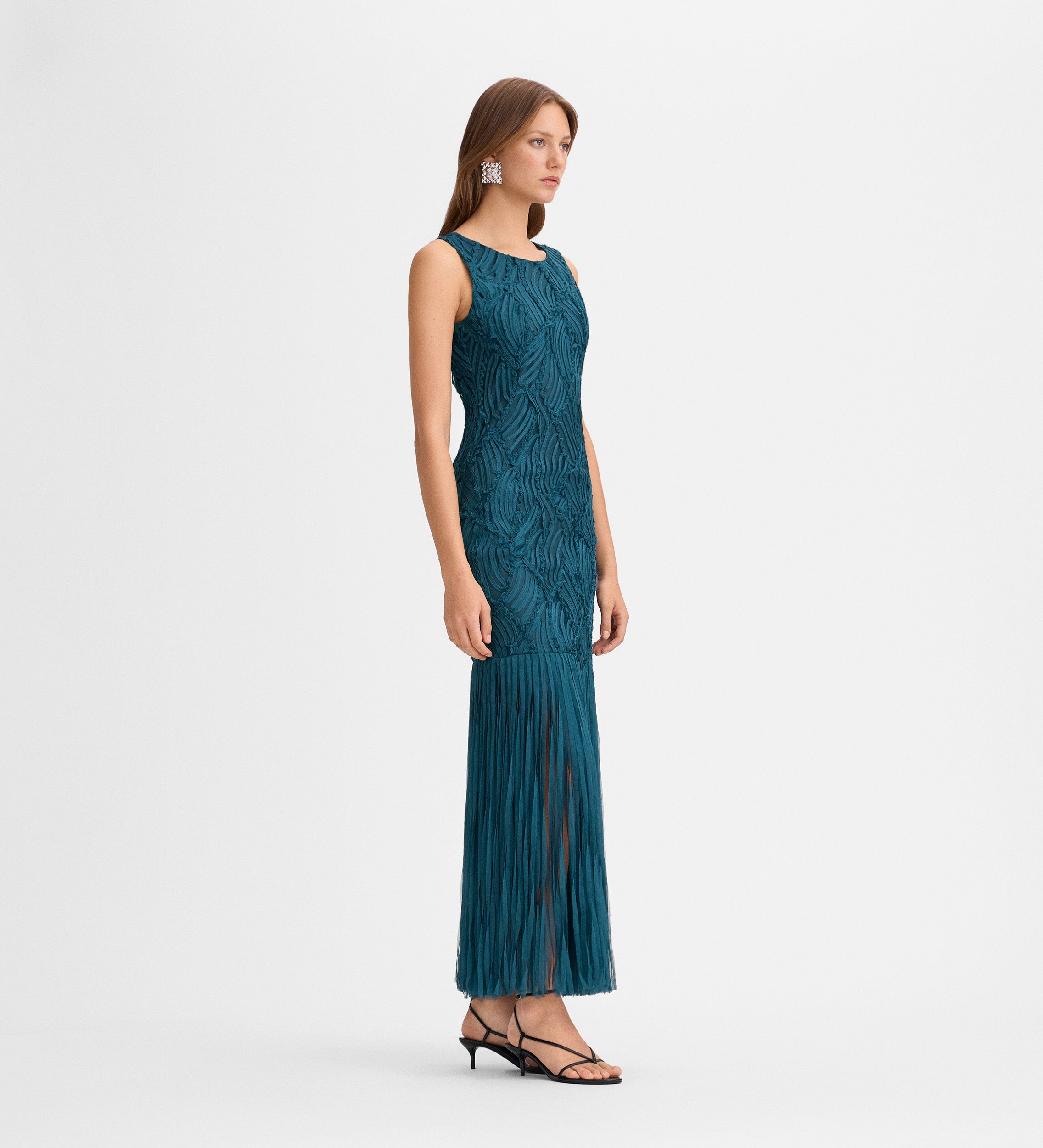 Robe longue à franges