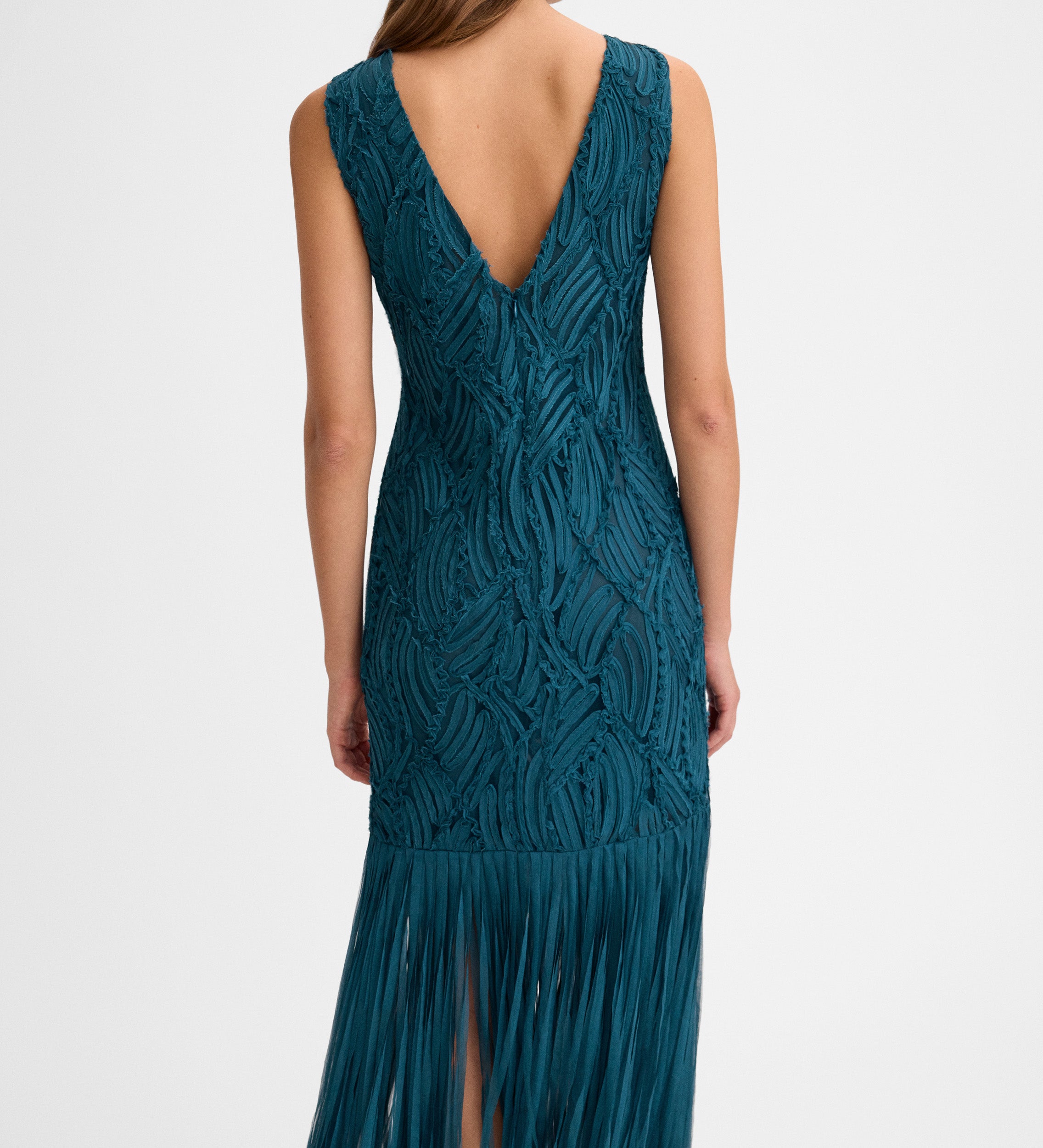 Robe longue à franges