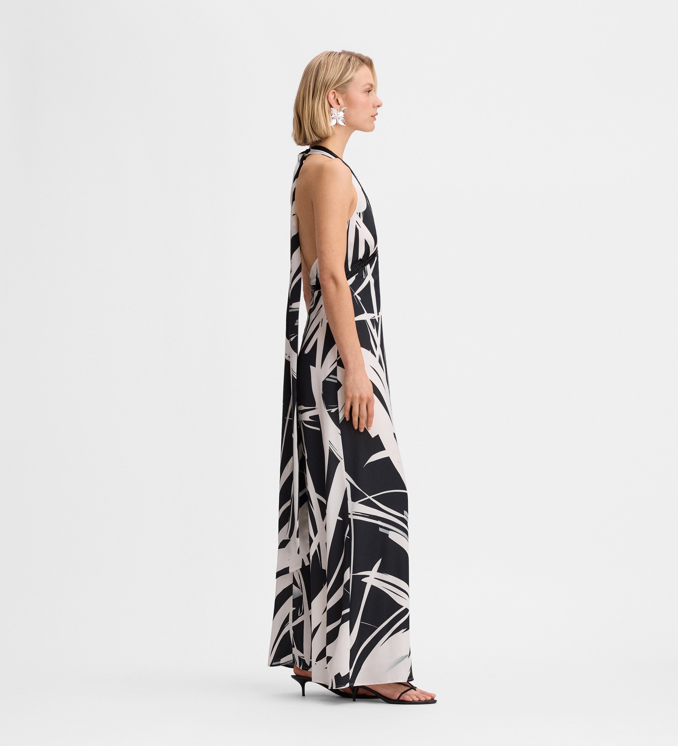 Robe longue en satin