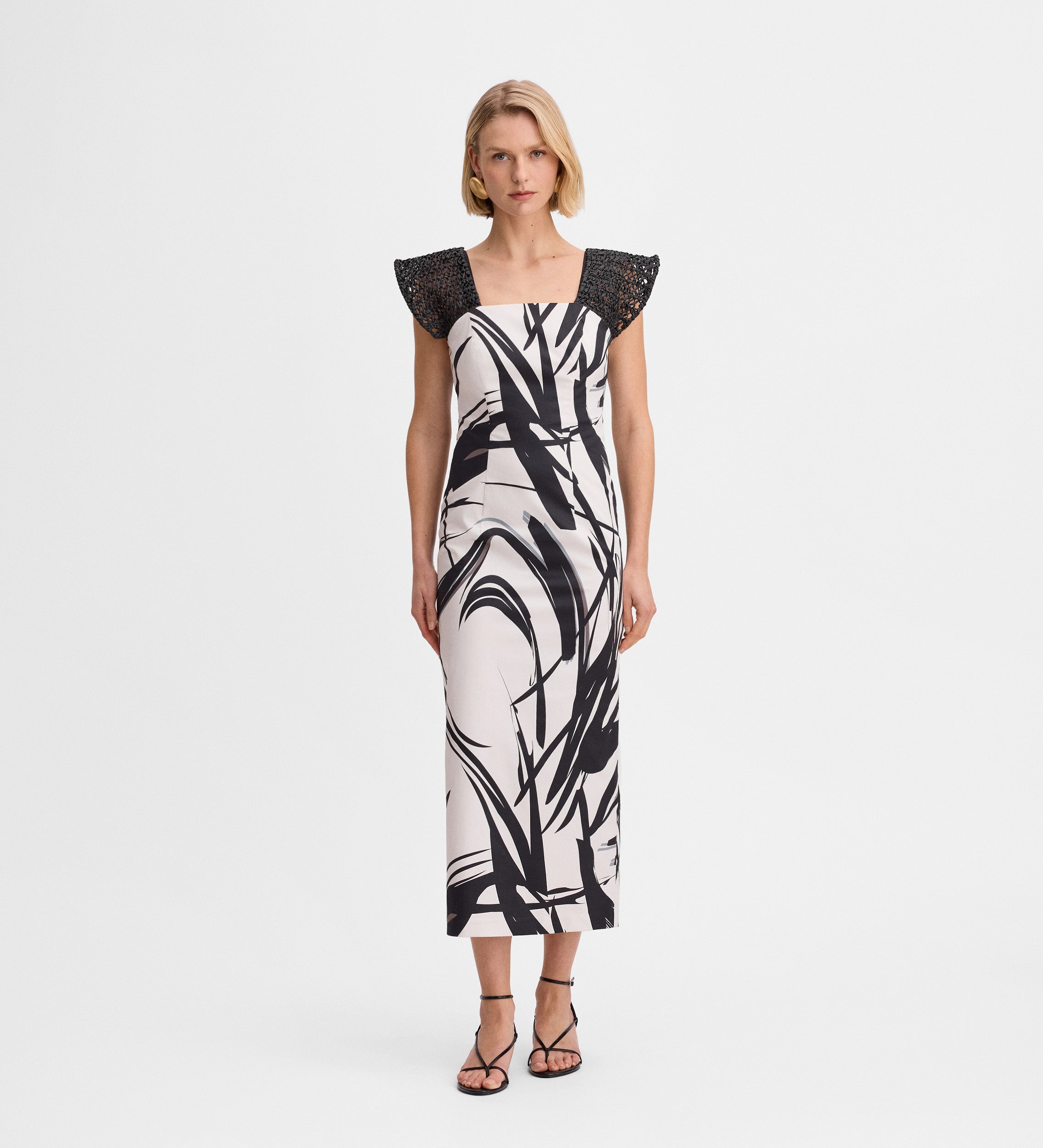 Raffia shoulder dress