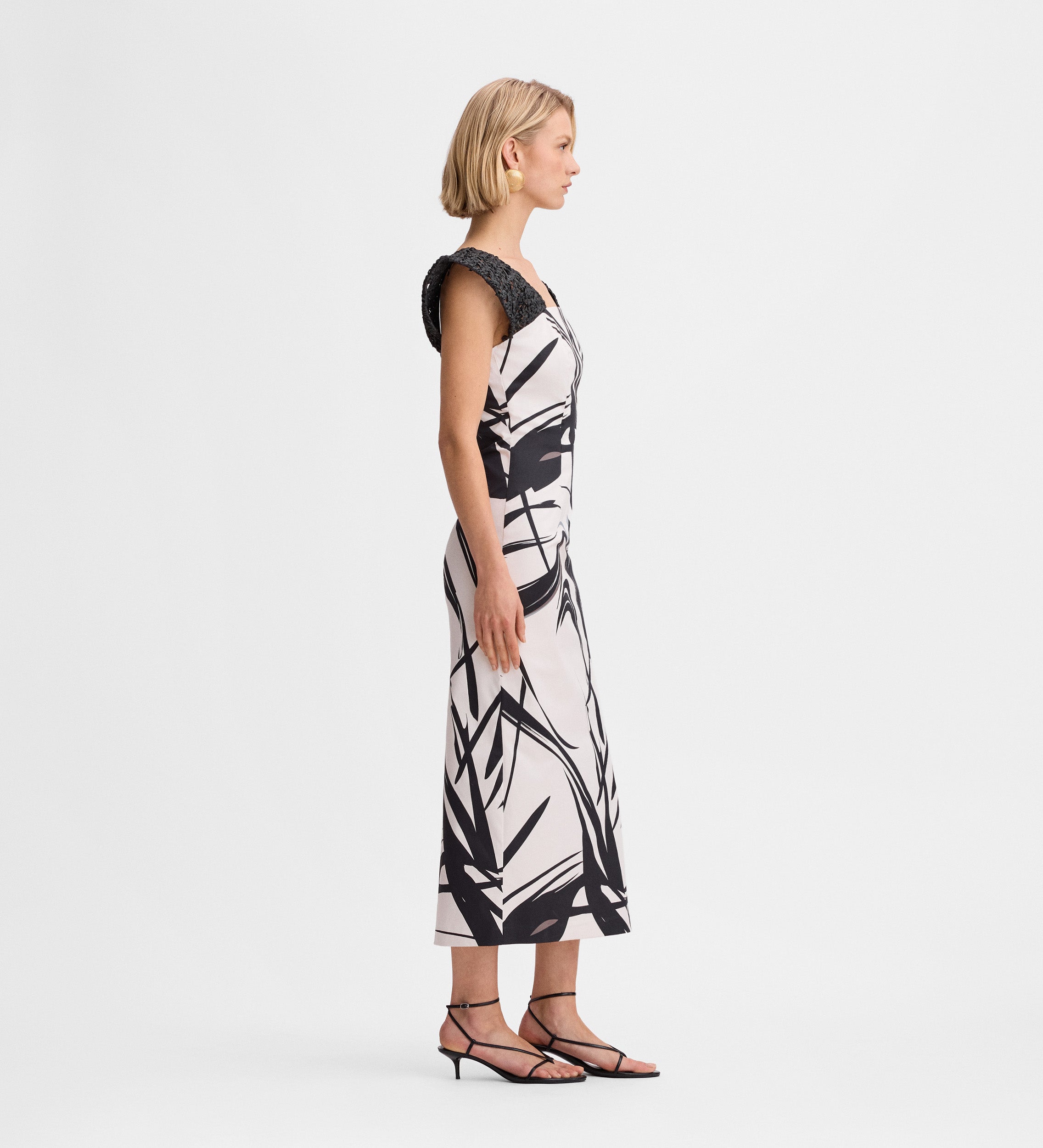 Raffia shoulder dress