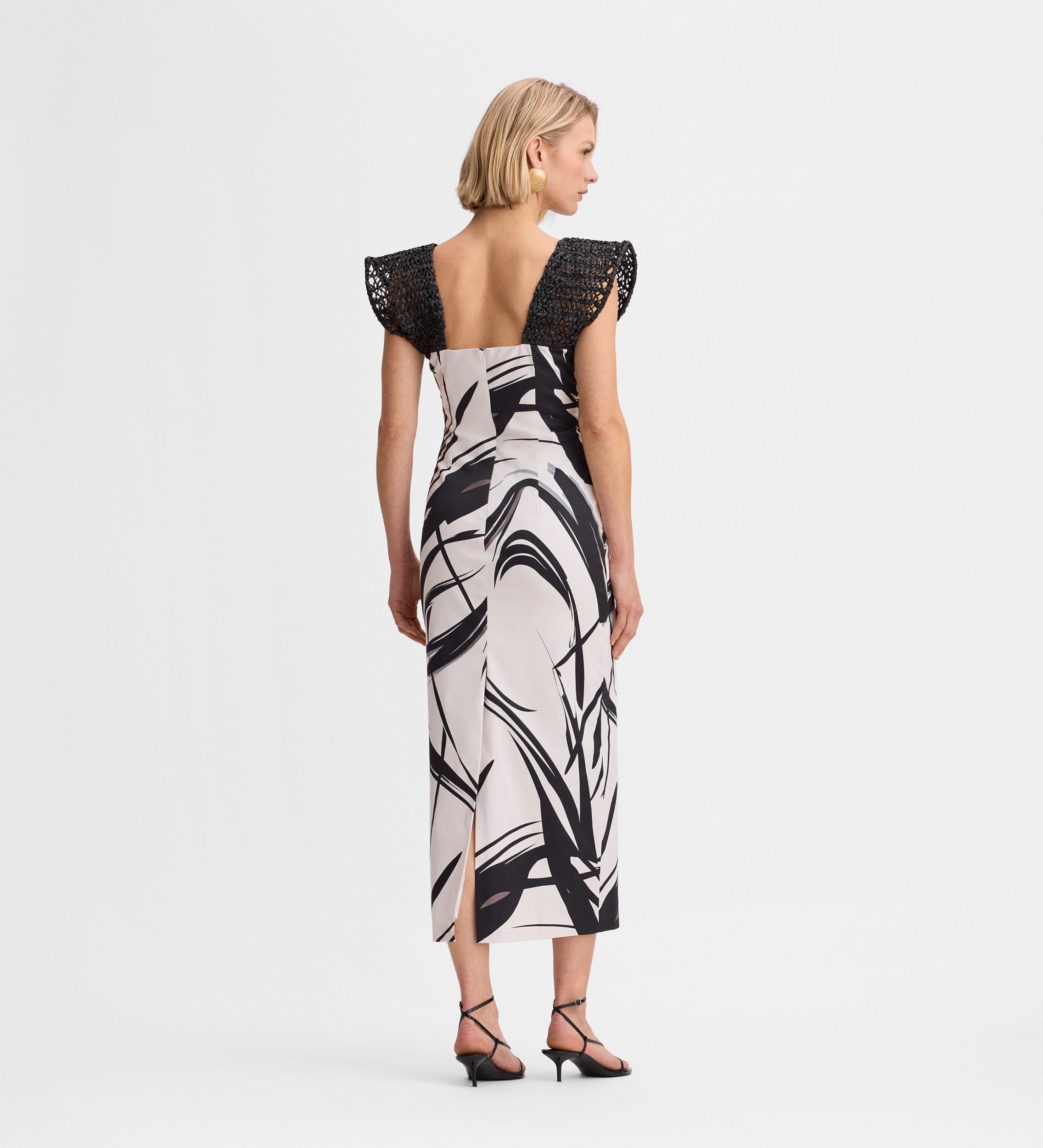 Raffia shoulder dress