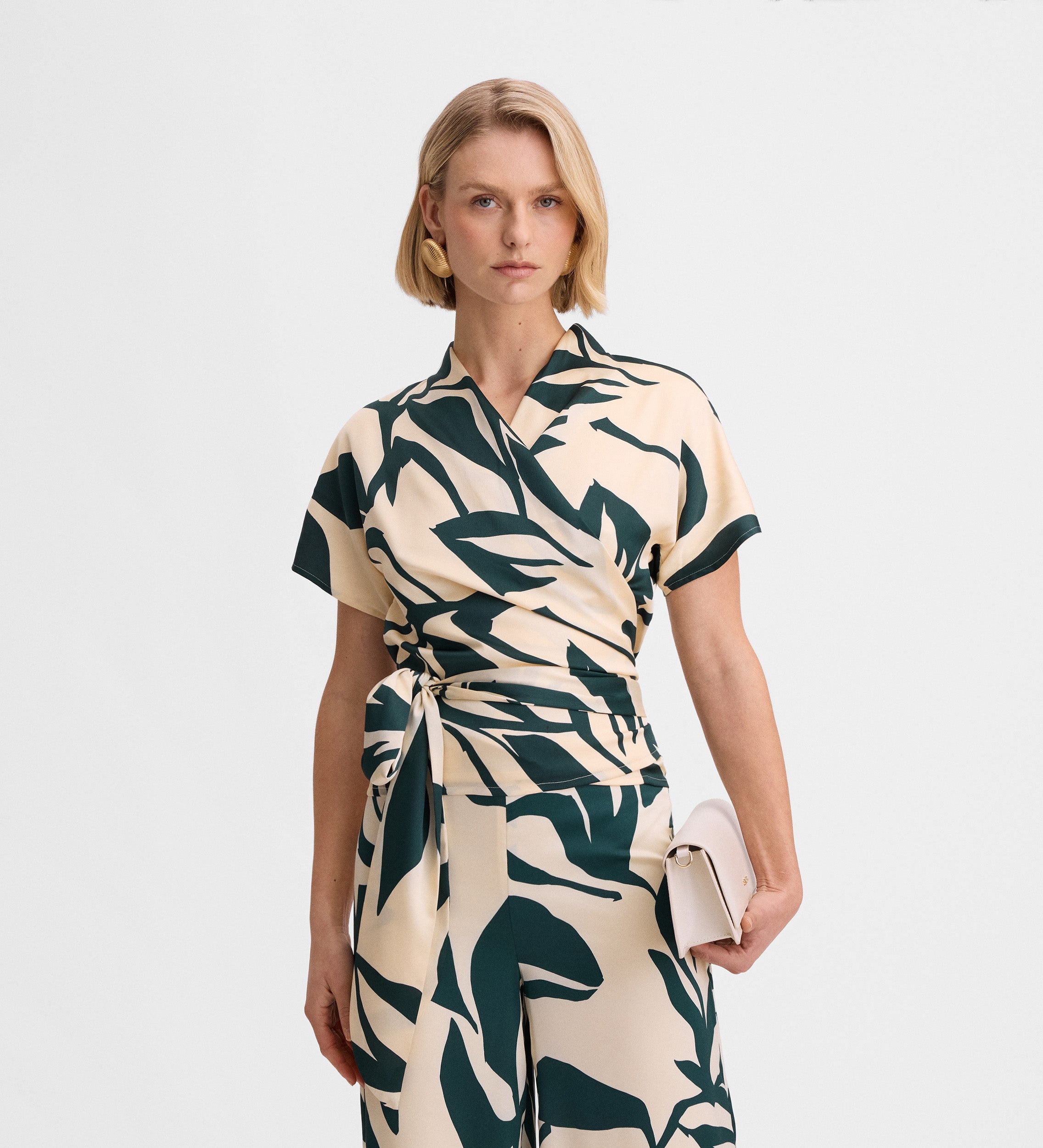 Satin crossover top