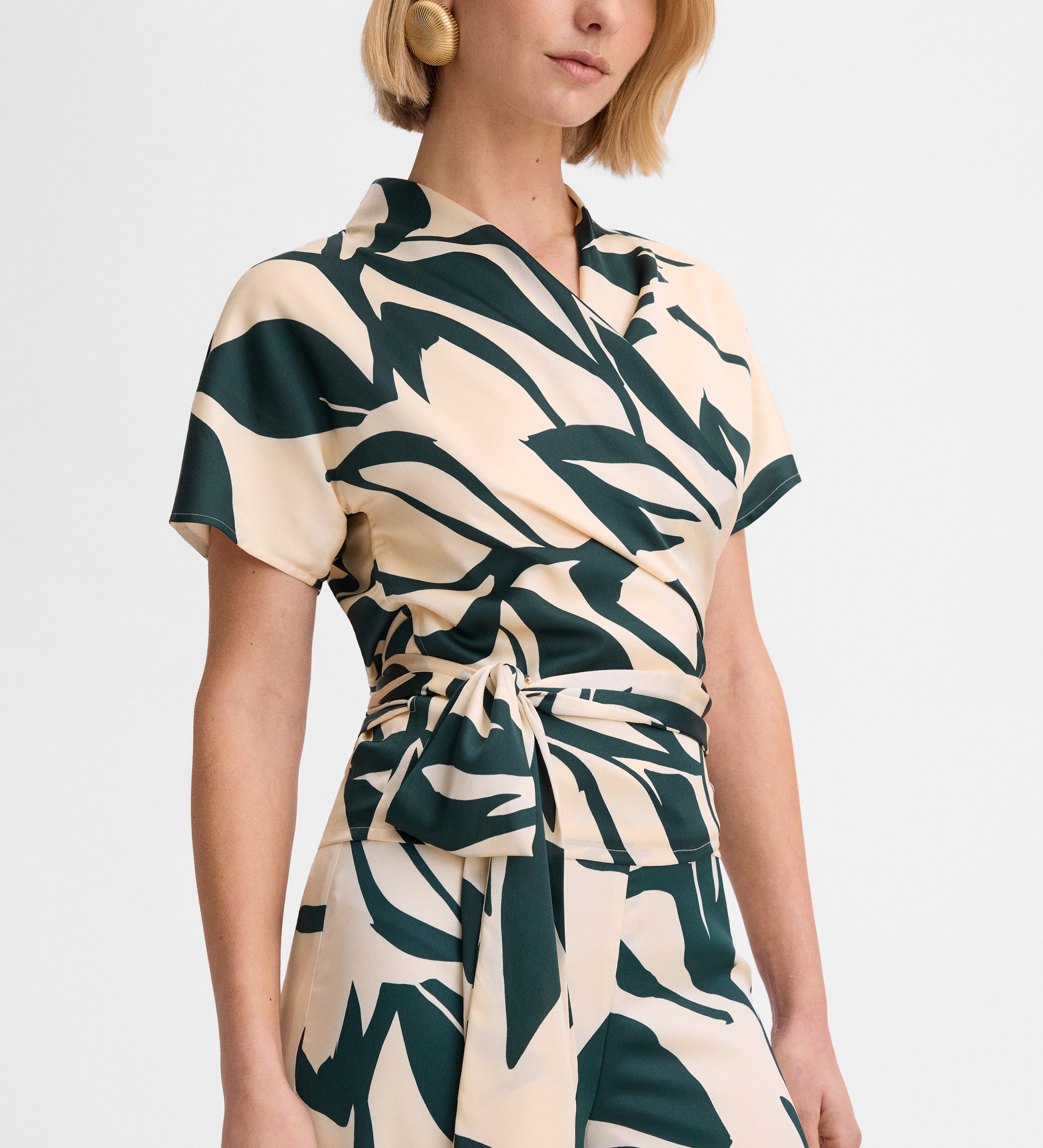 Satin crossover top