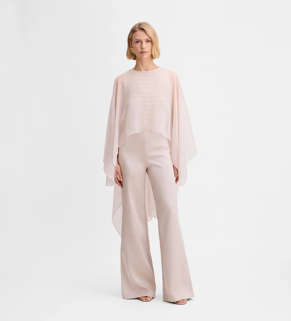 Short chiffon poncho