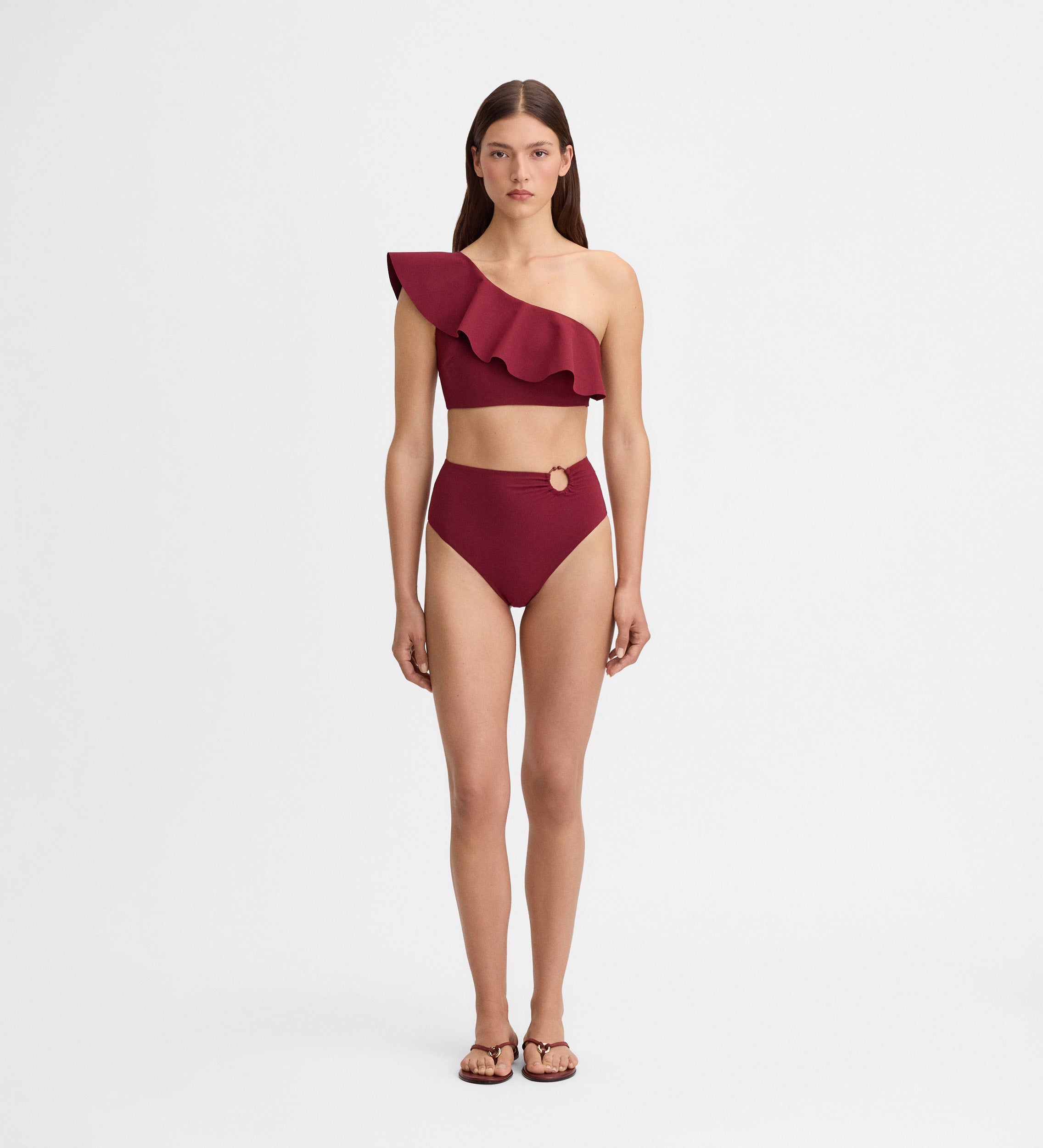 Top bikini volantes
