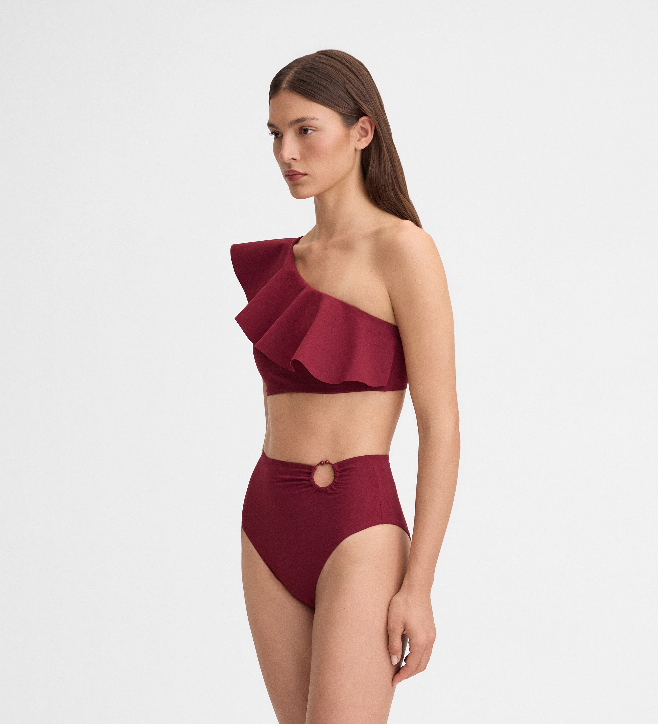 Top bikini volantes