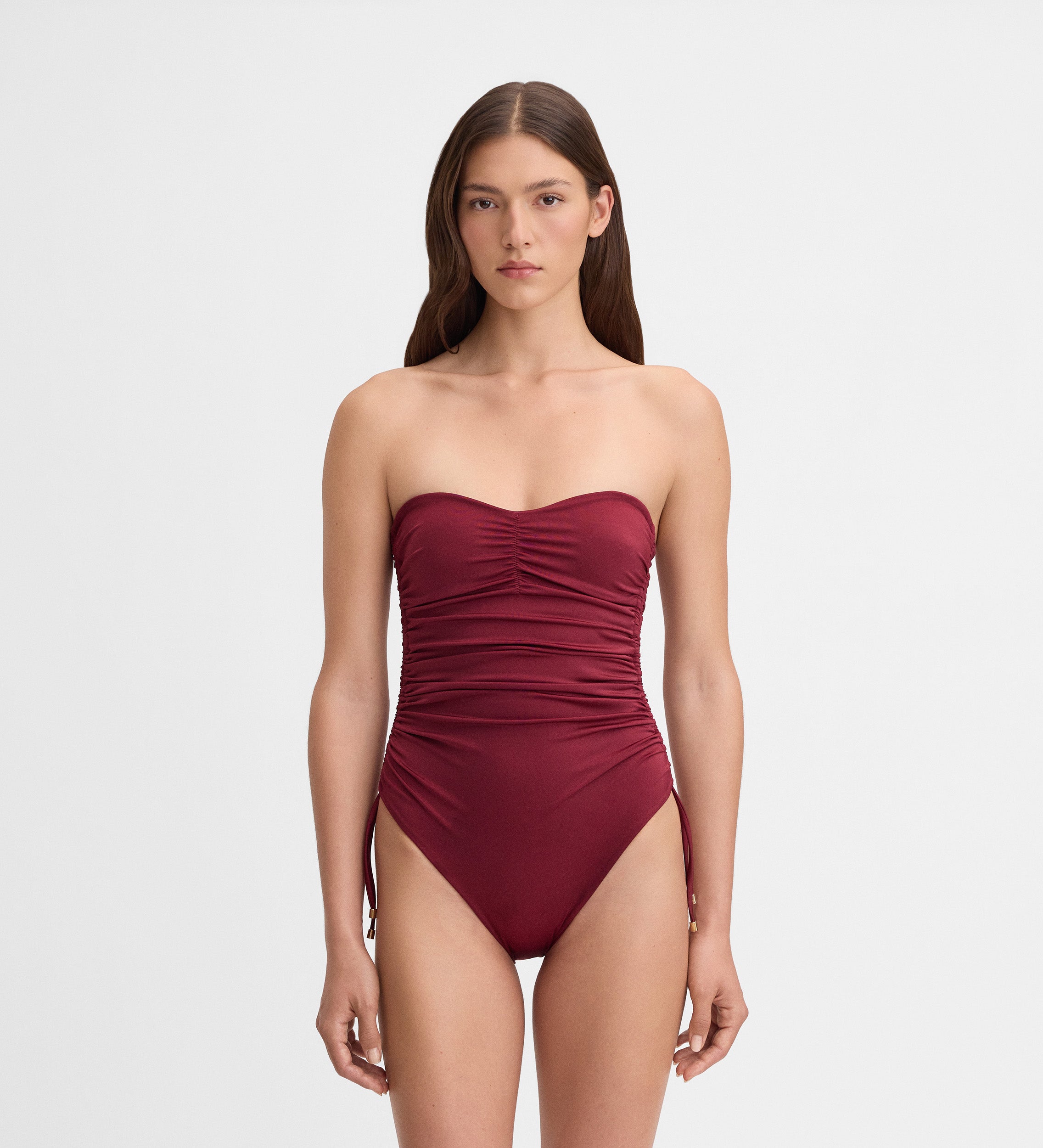 Maillot de bain bandeau drapé