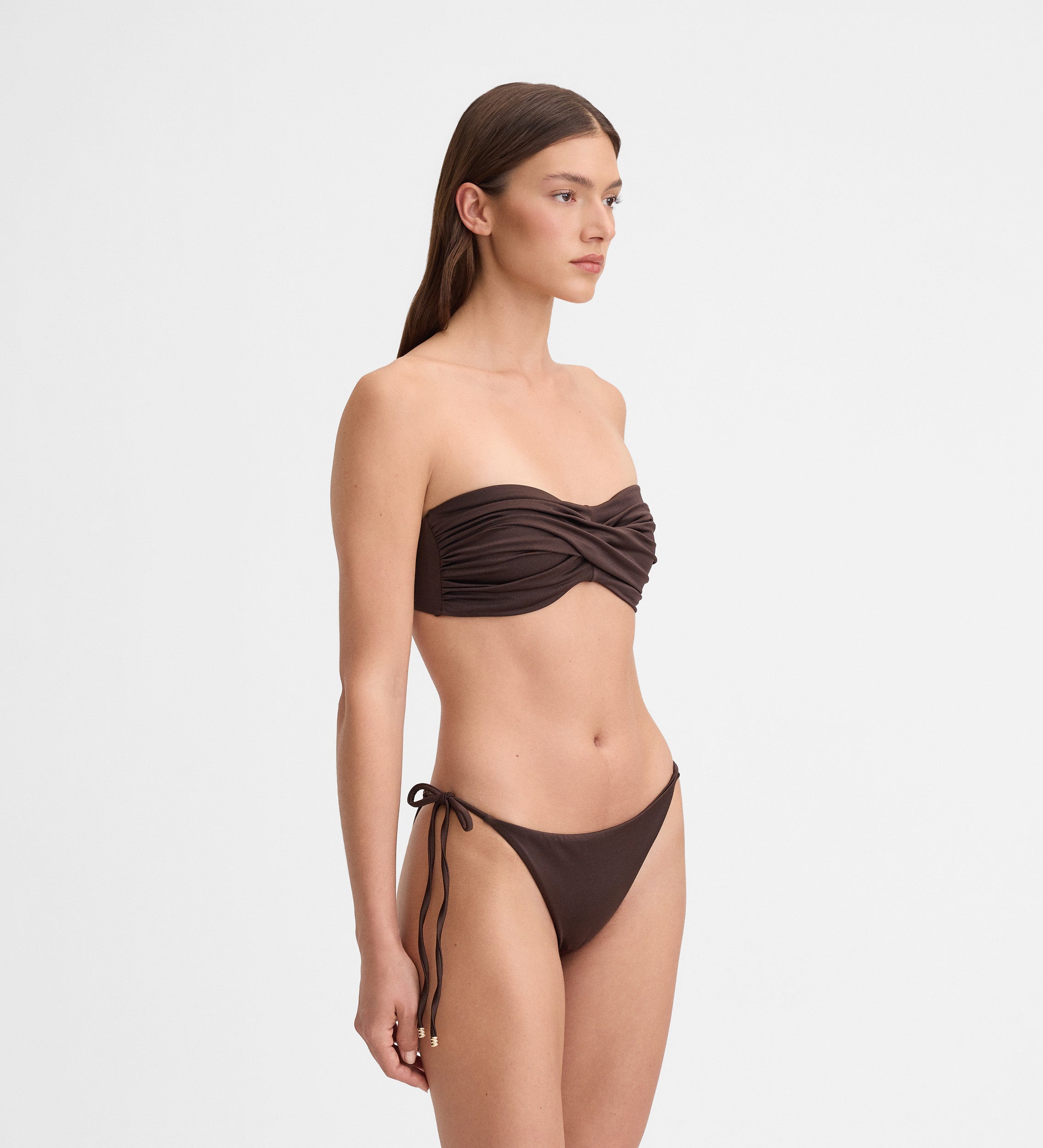 Top bikini bandeau drapeado