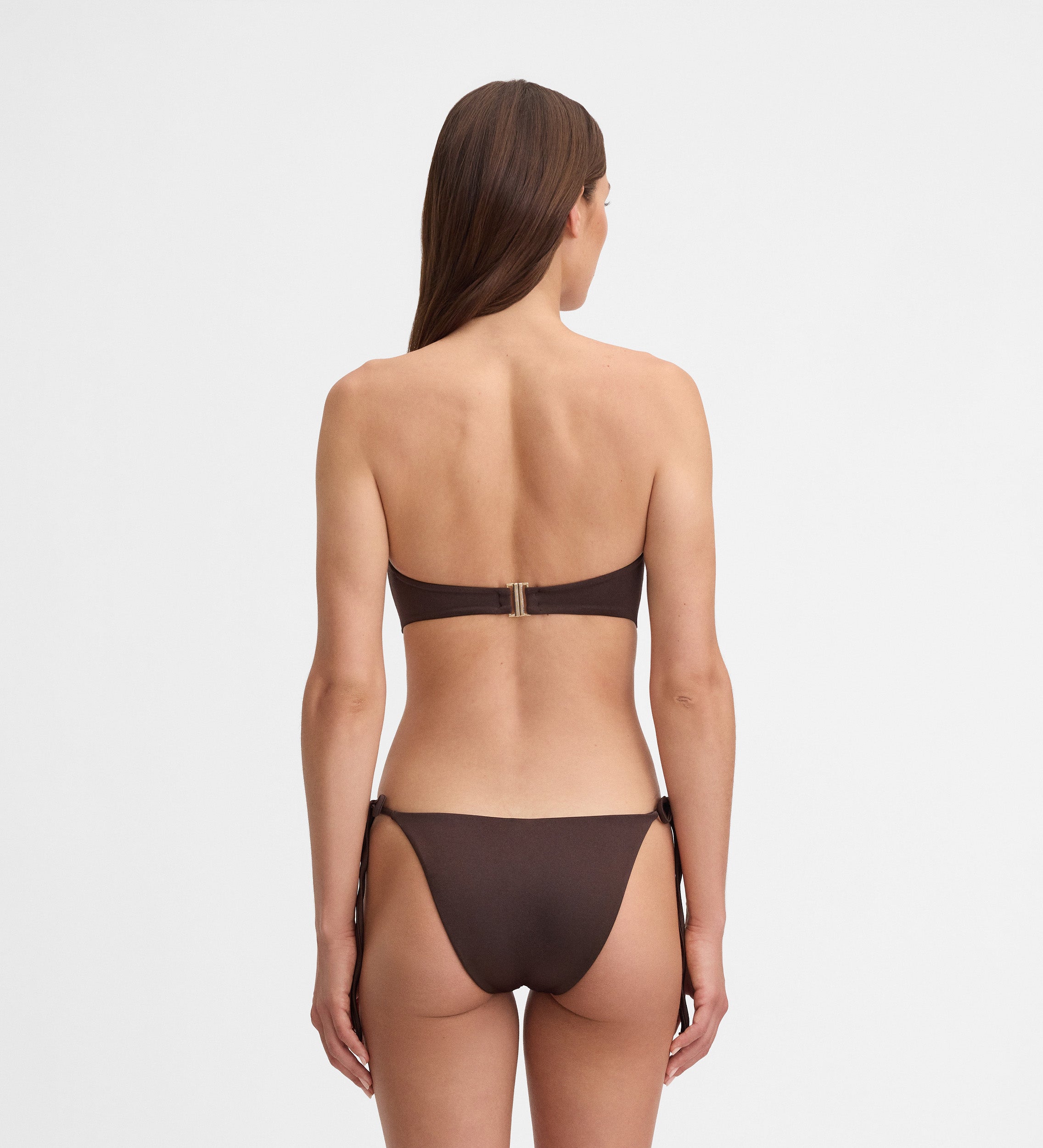 Top bikini bandeau drapeado