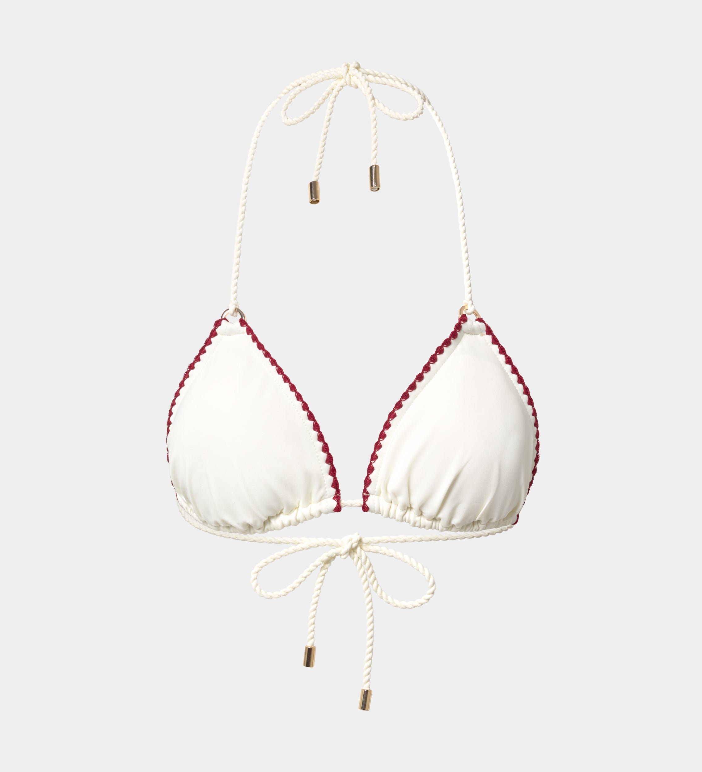 Decorative topstitching bikini top