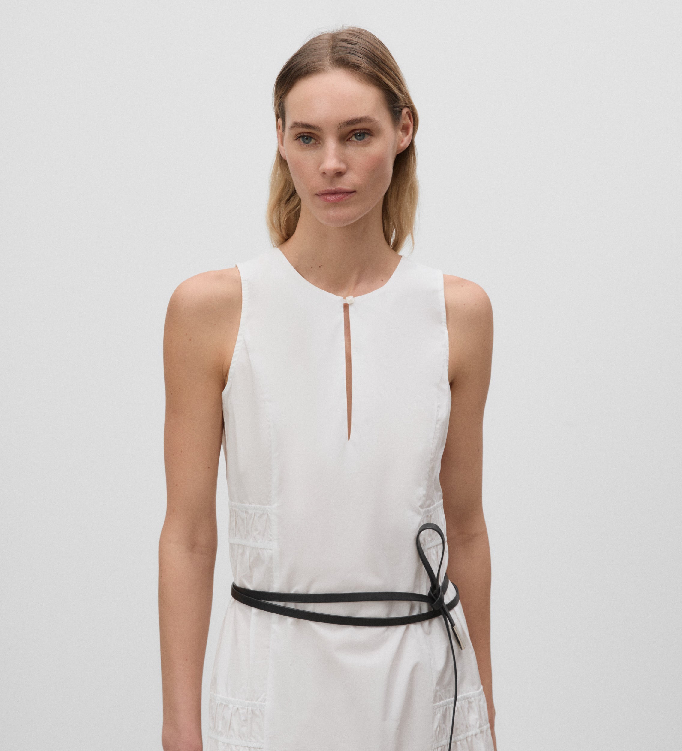 Leather cord belt