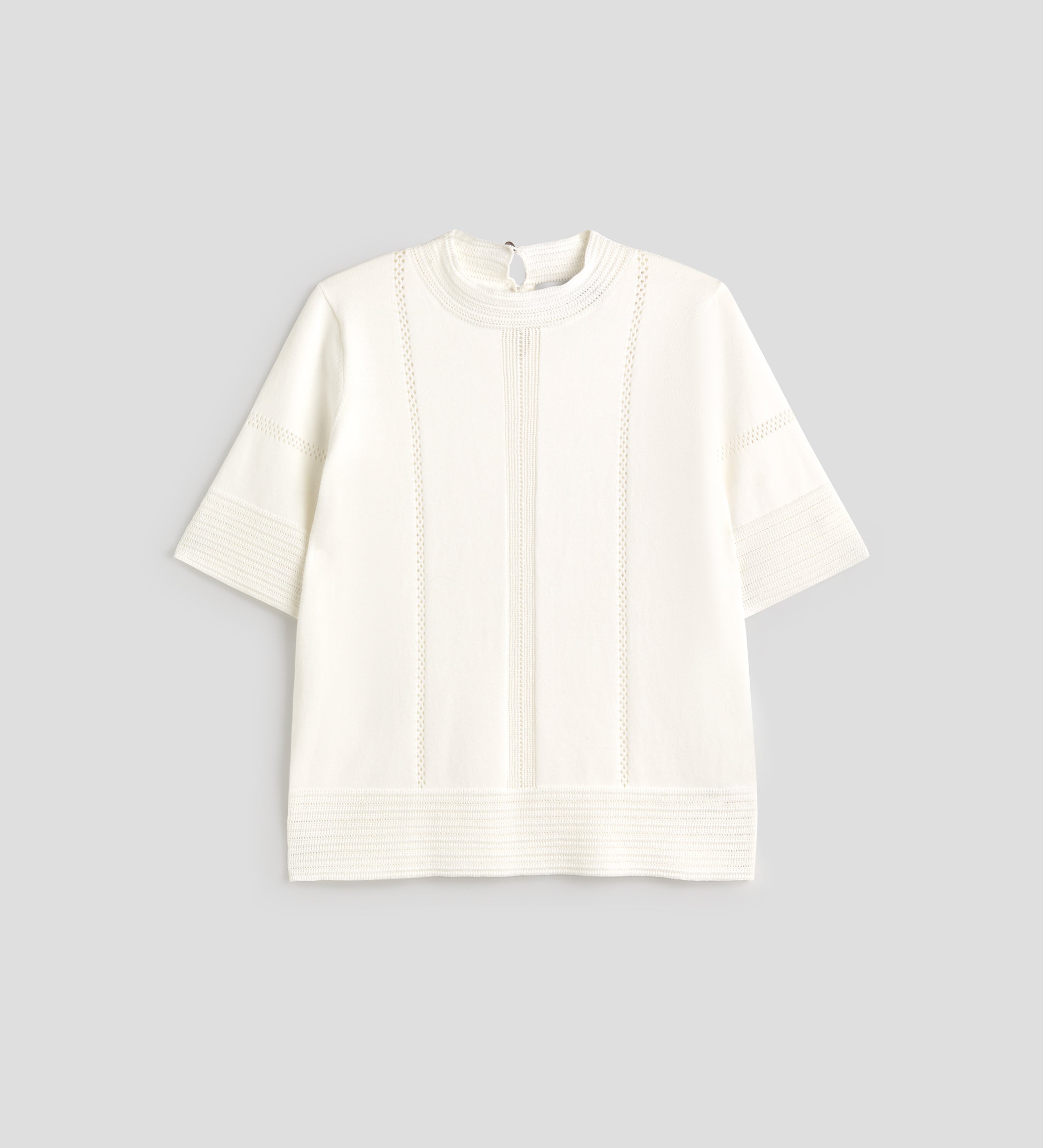 Perkins-neck knit top