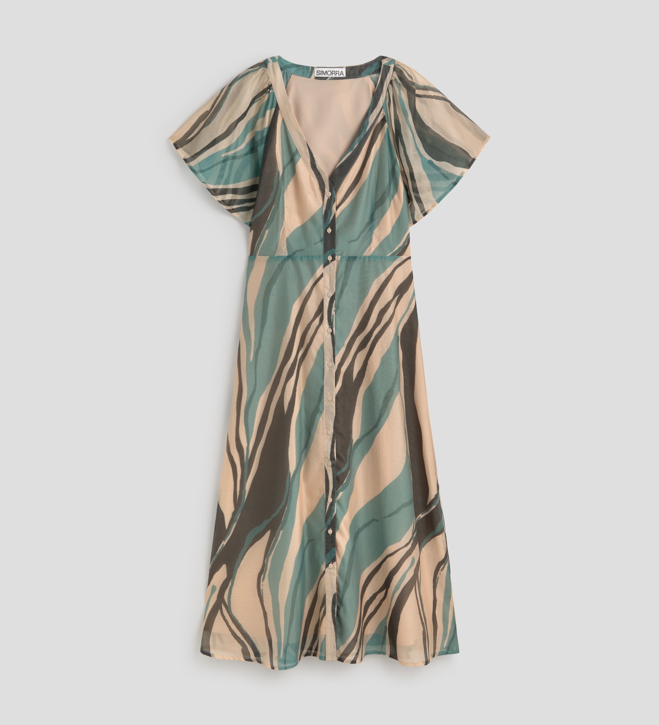 Vestido estampado corte evasé