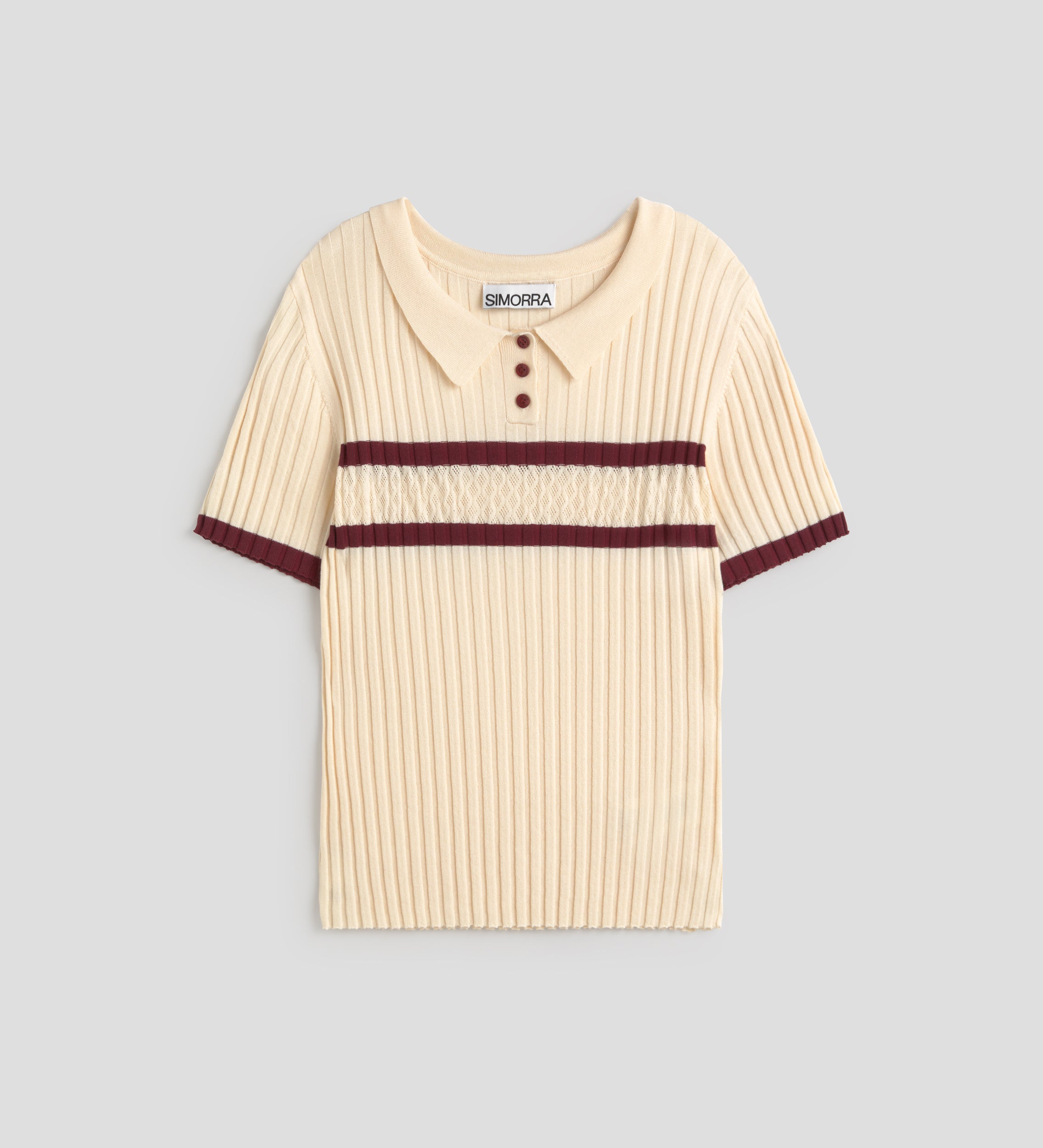Polo en maille côtelée