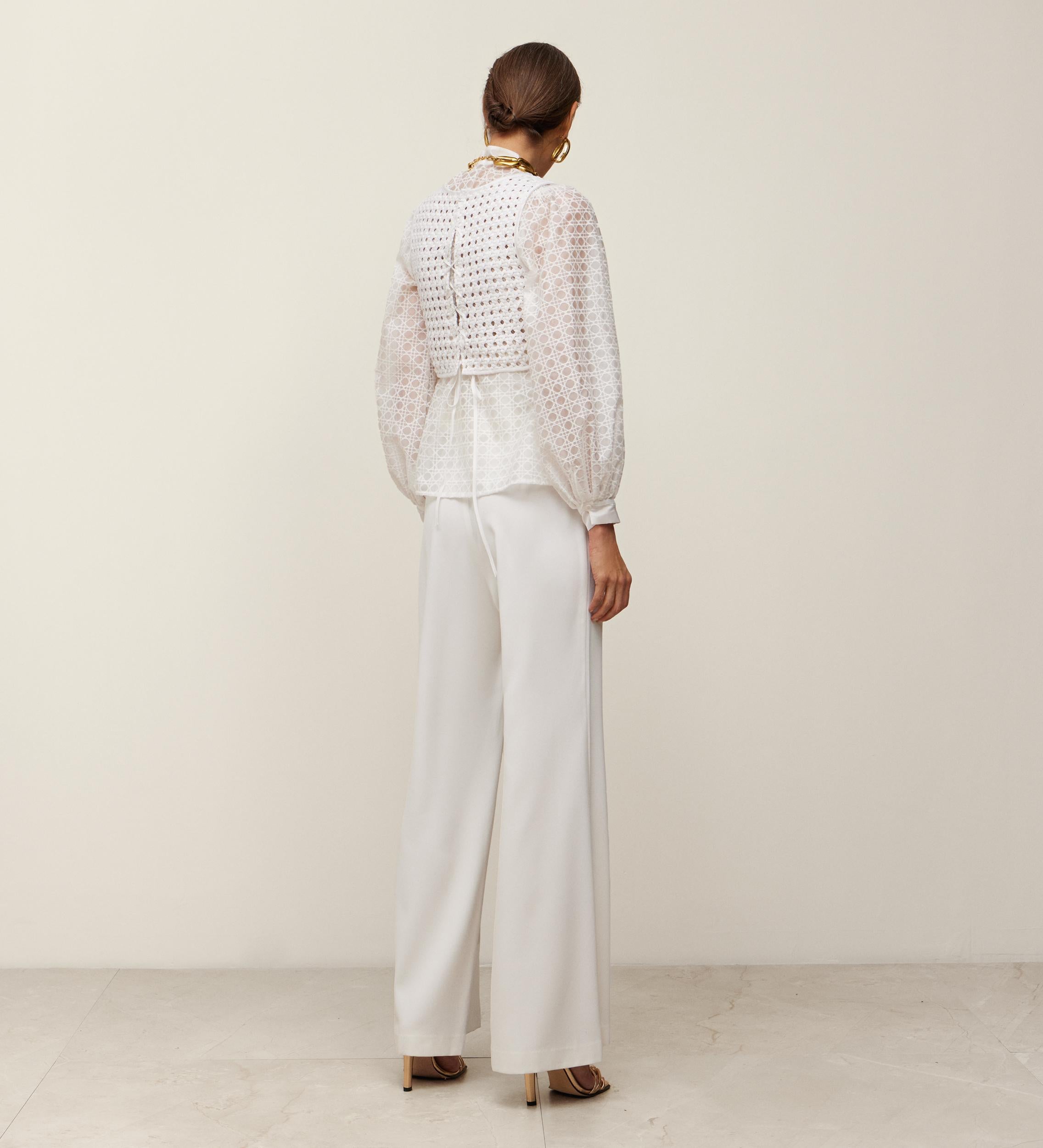 Flared crepe pants