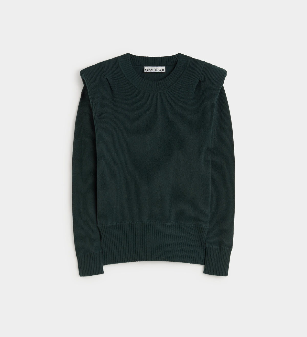 Knit sweater with shoulder pads