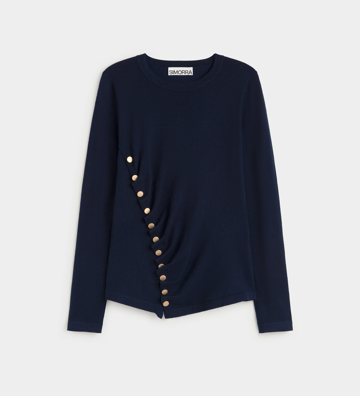 Draped sweater with buttons