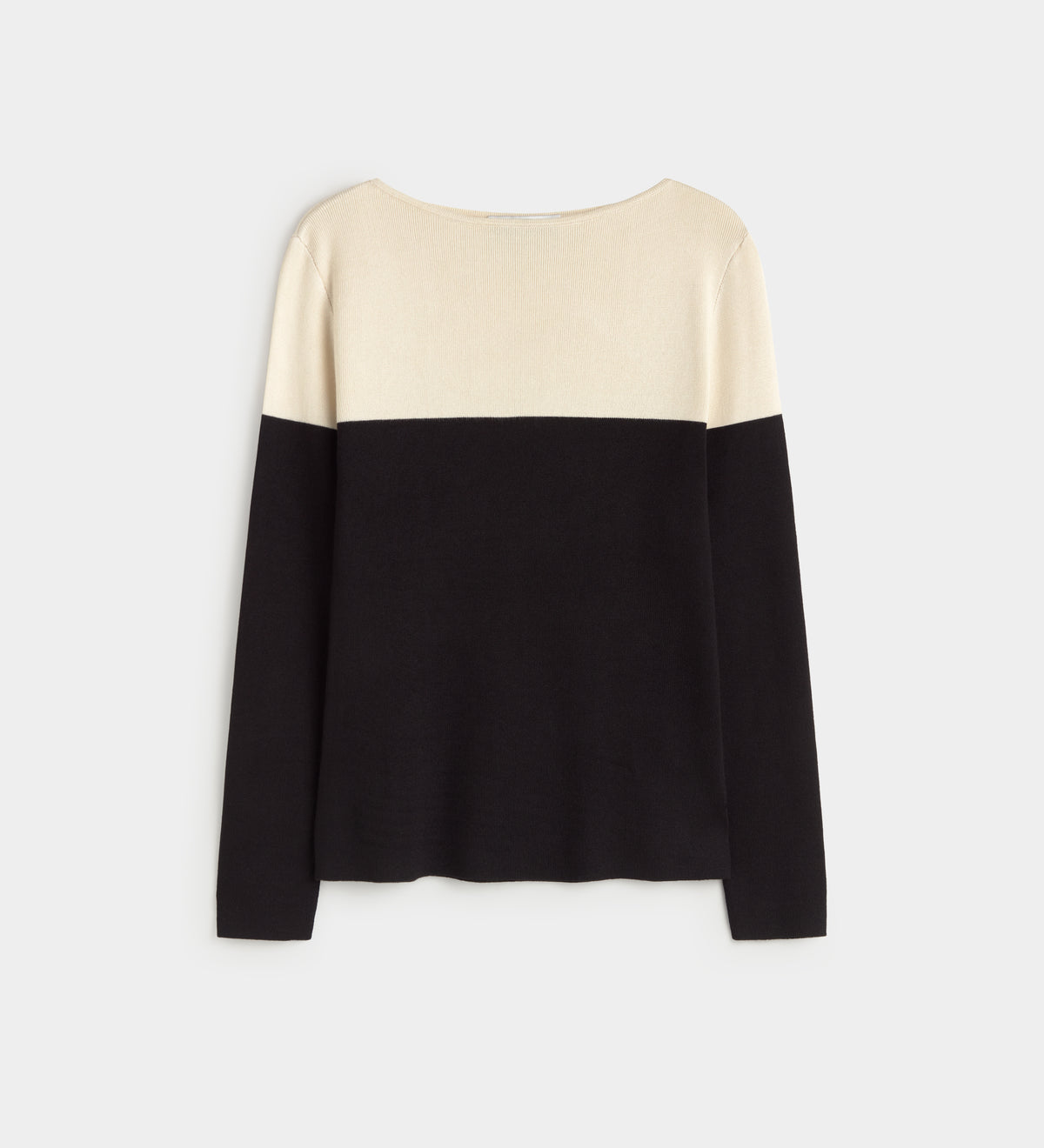 Two-tone knit sweater