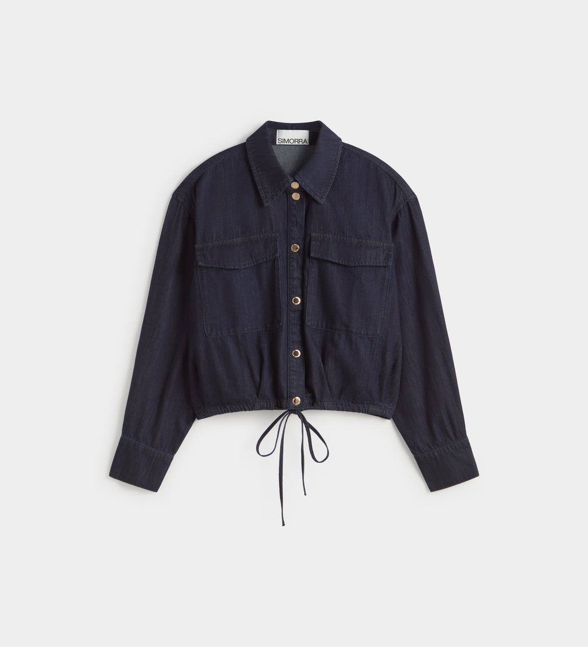 Blusa crop efecto denim