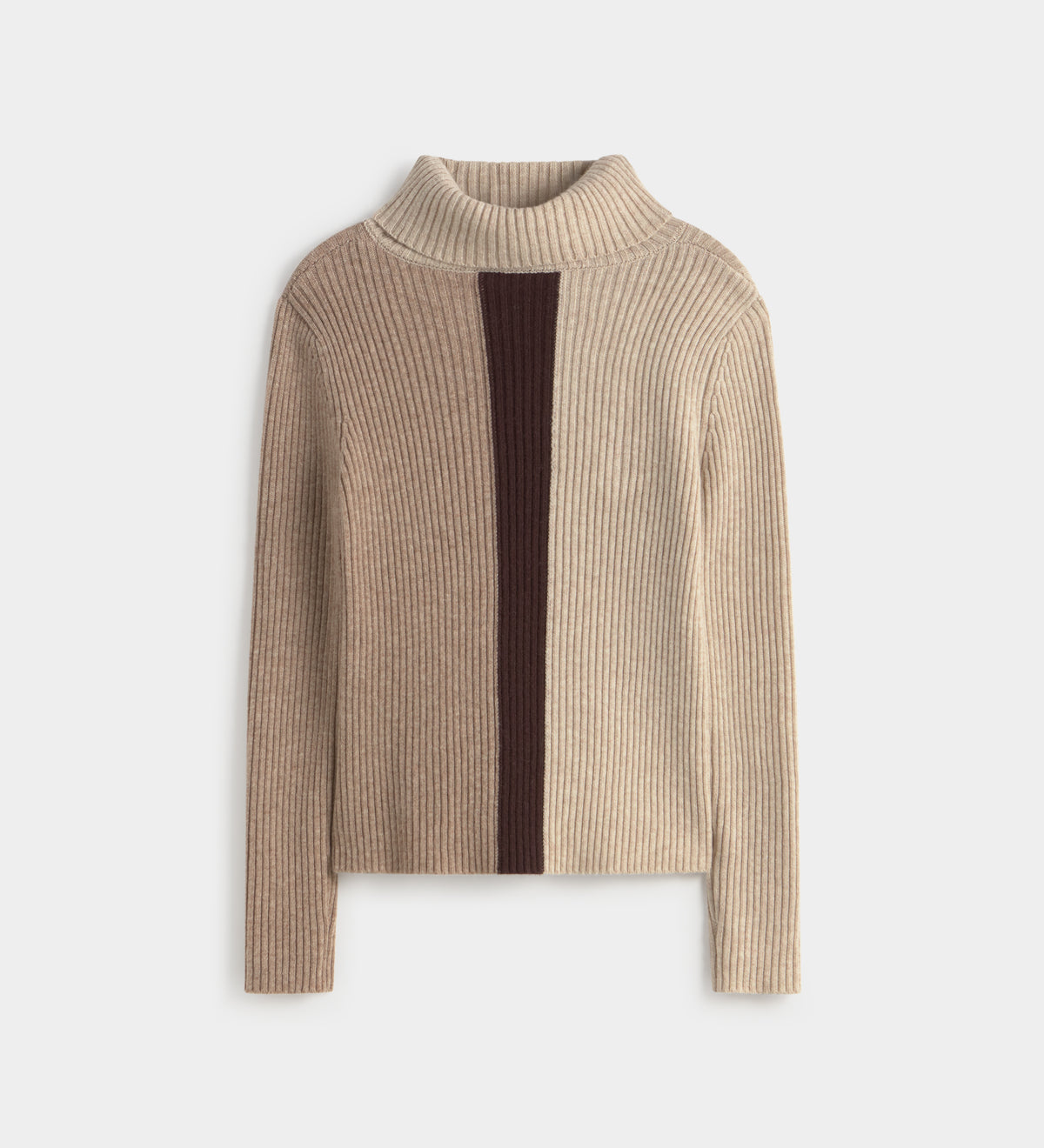 Three-tone knit sweater
