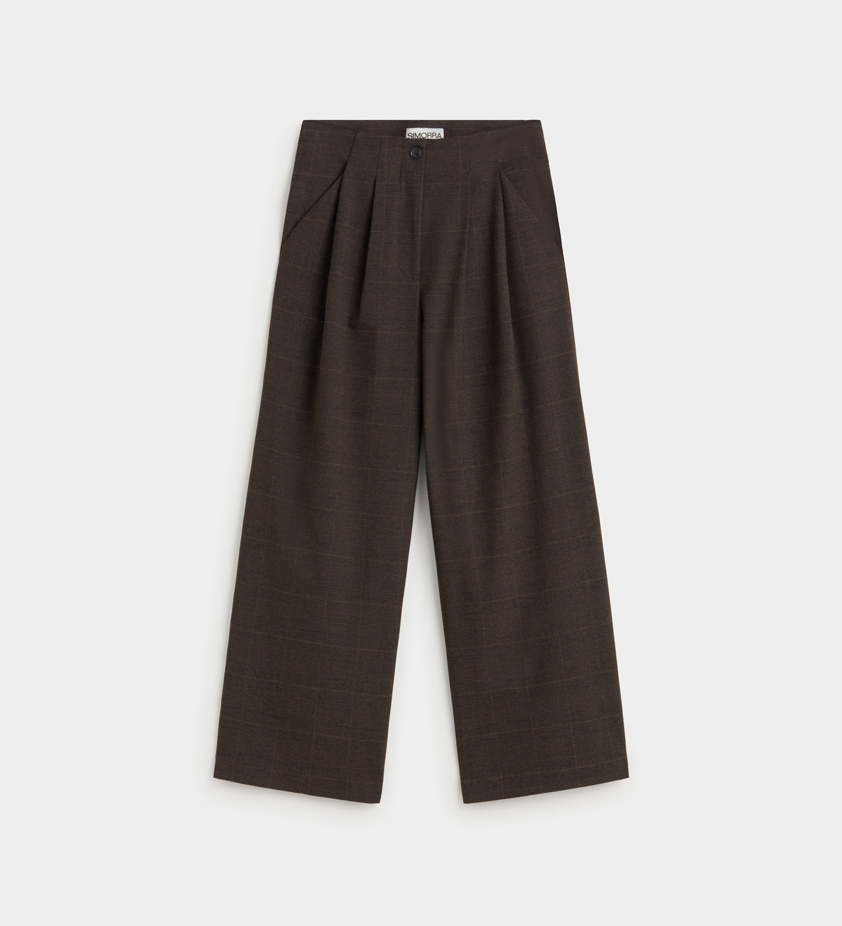Pantalón pinzas estampado cuadros